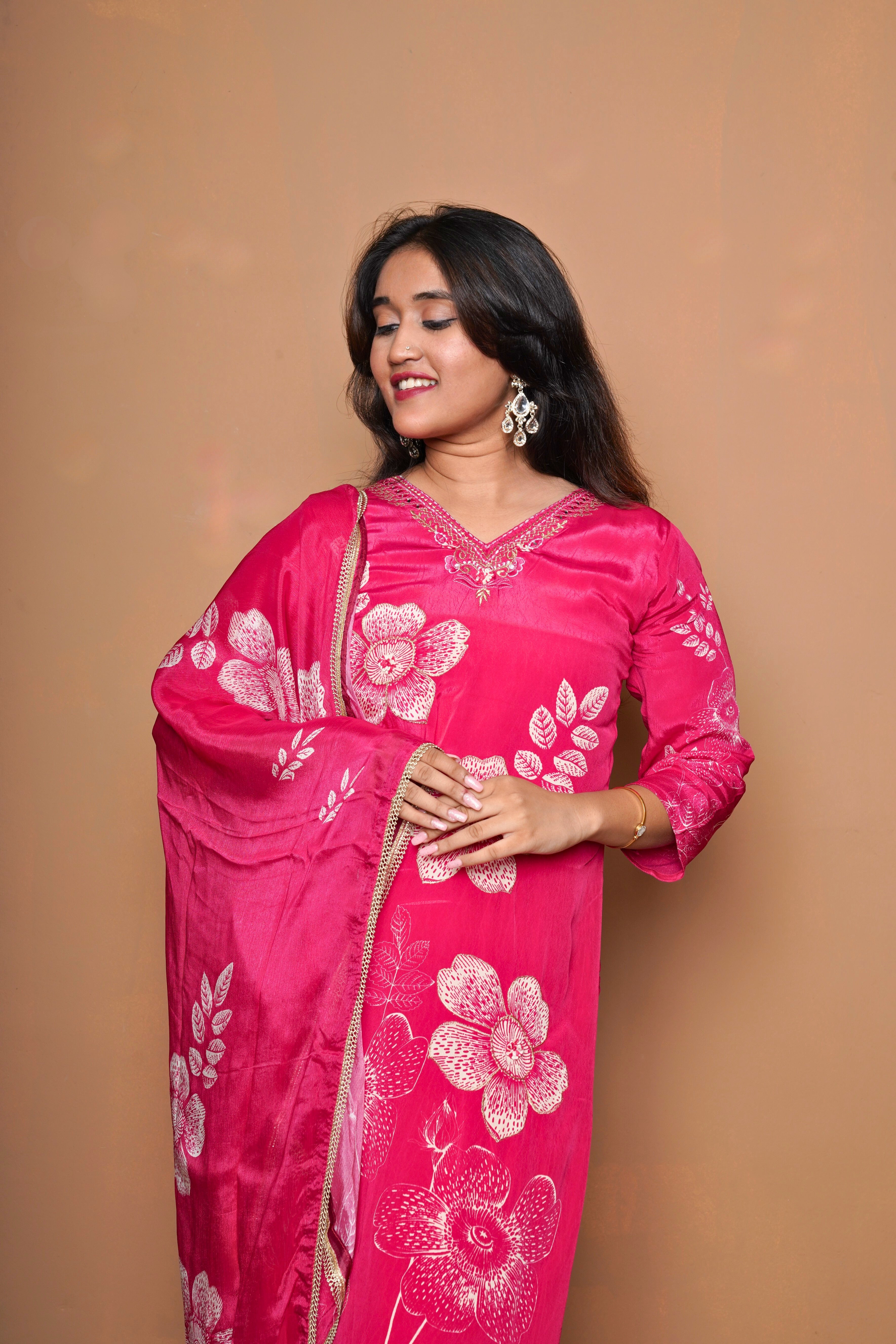 Dark Pink Embroidered Suit RAADVI