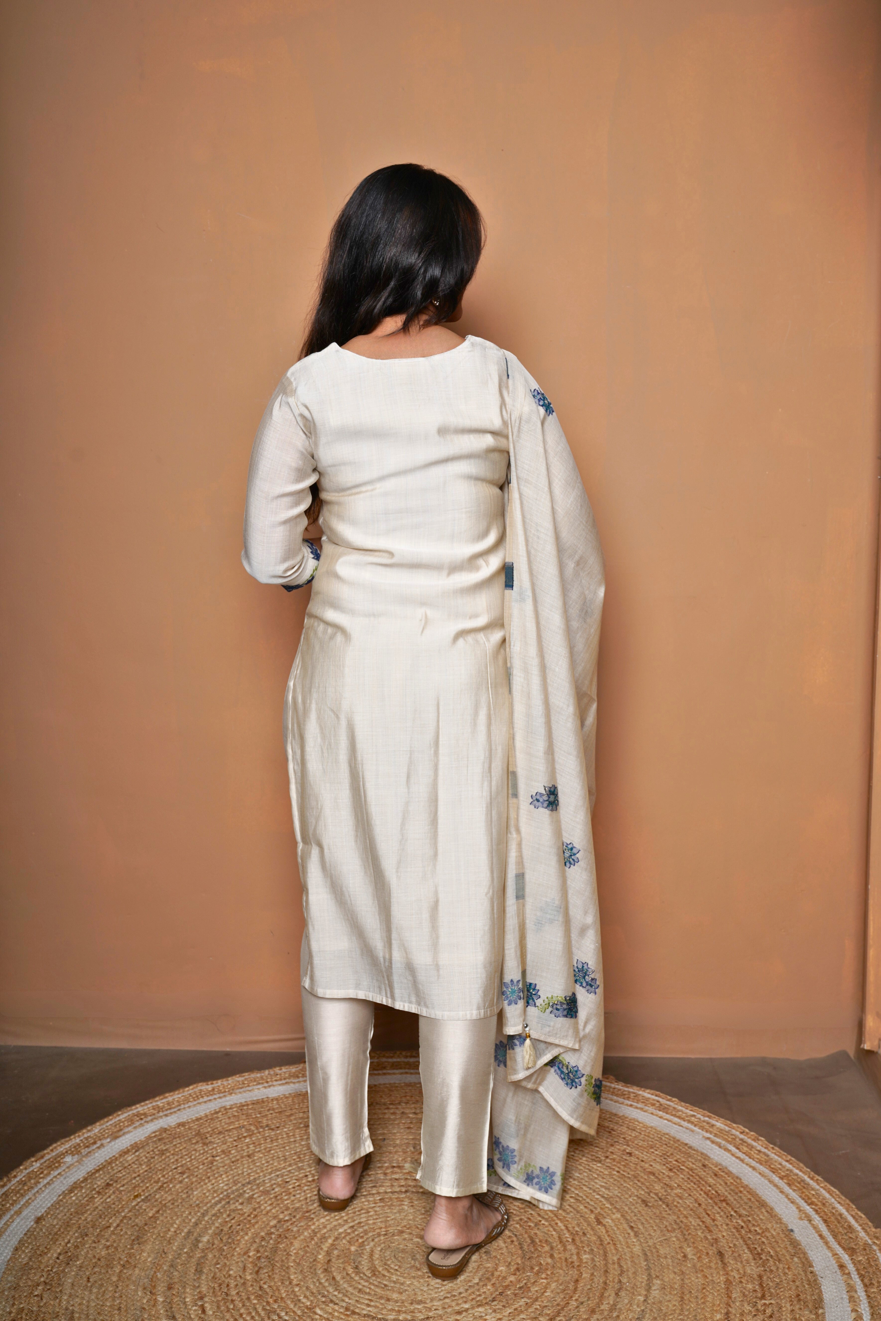 Embroidered Gray Mul Cotton Suit RAADVI