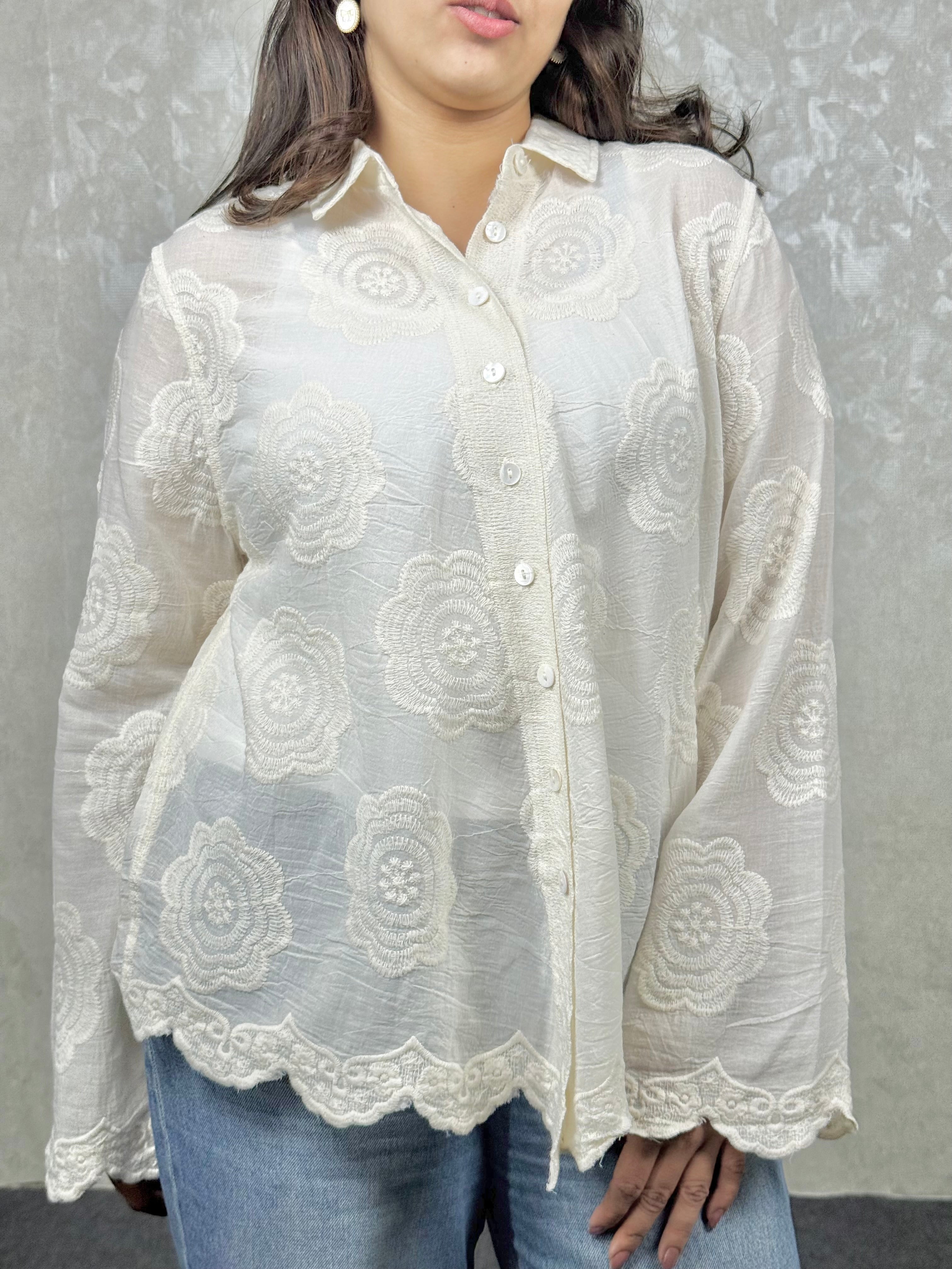 Cream Floral Shirt RAADVI