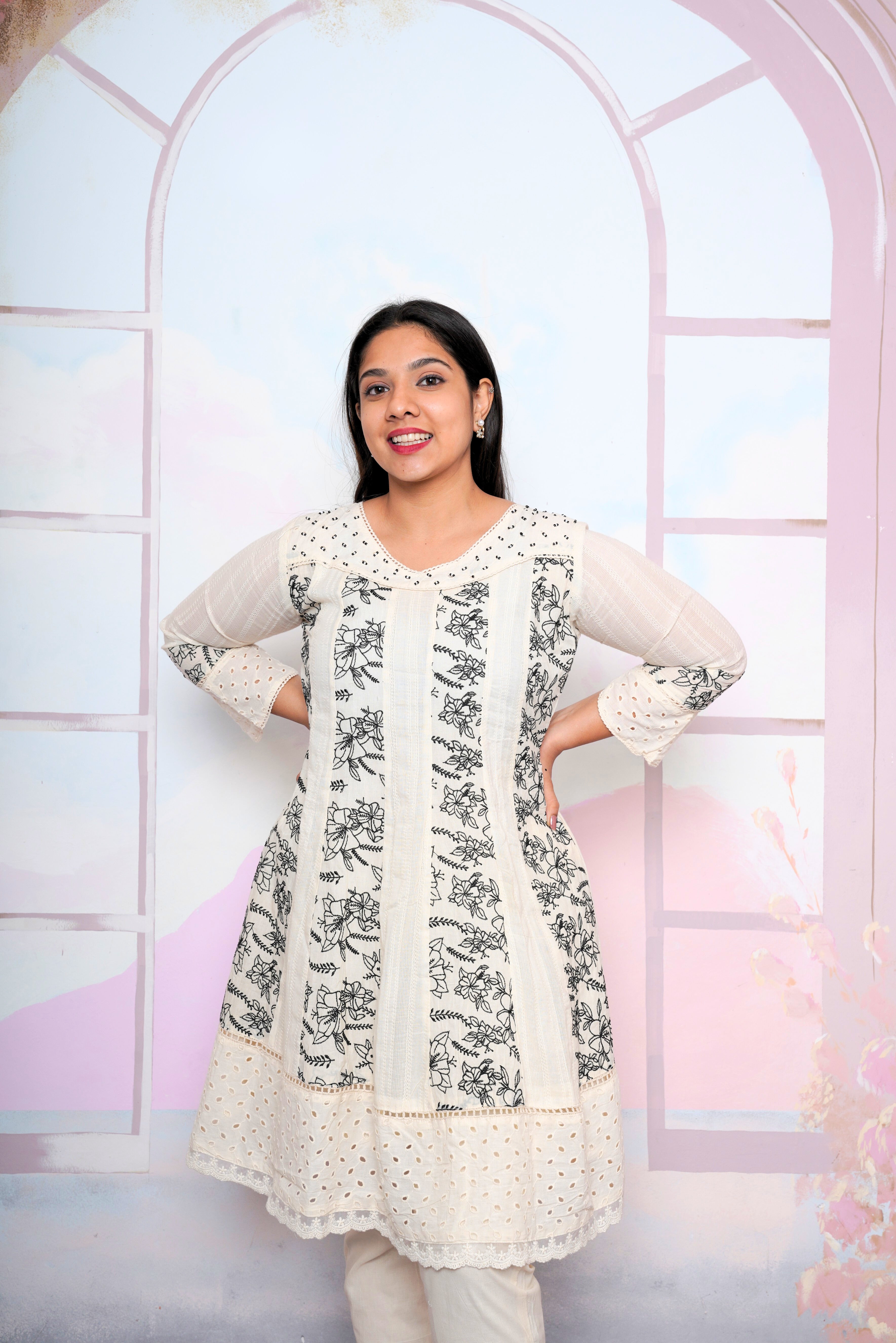 White Pure Cotton Embroidered Suit Set RAADVI