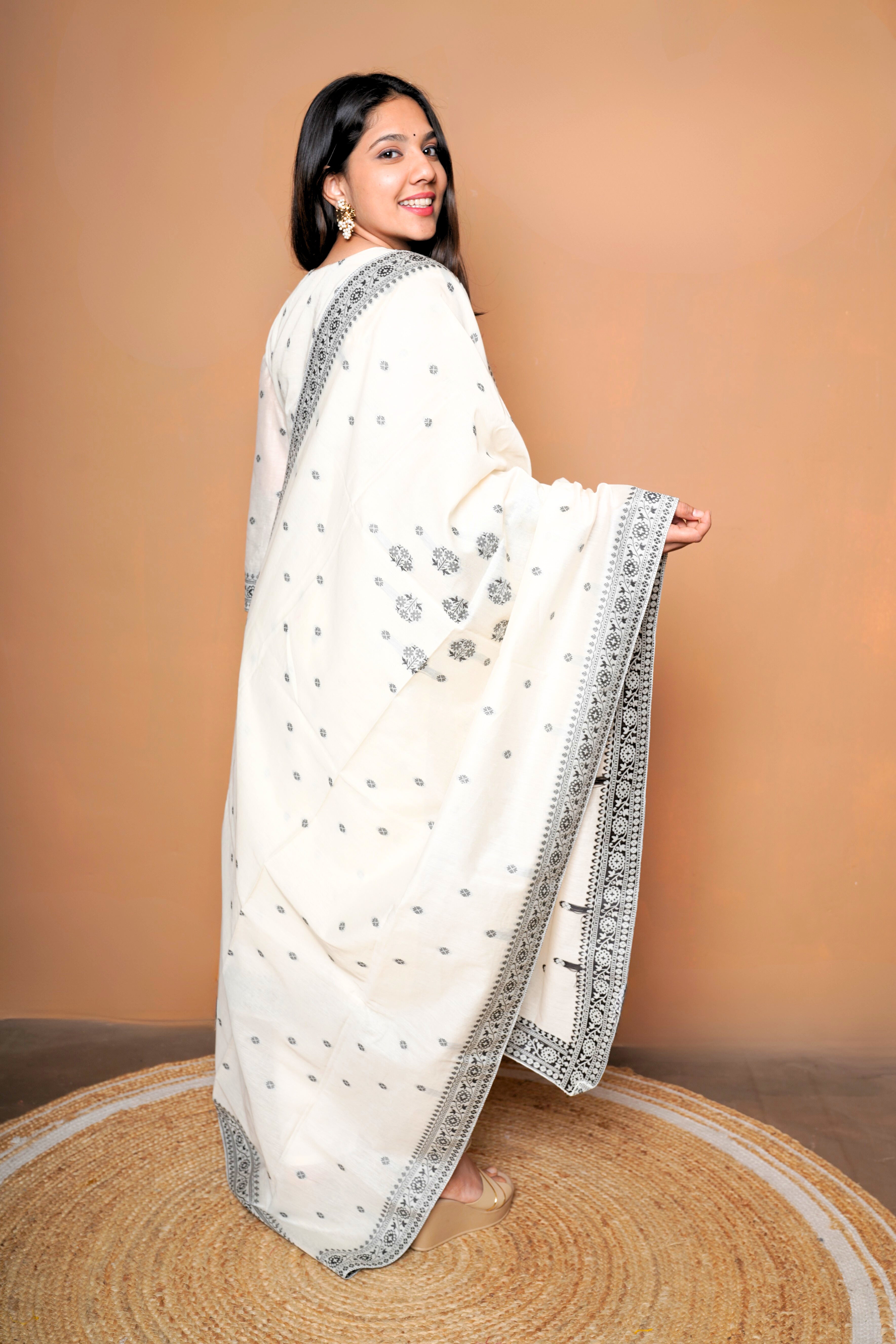 White Pure Mul Chanderi Suit Set RAADVI