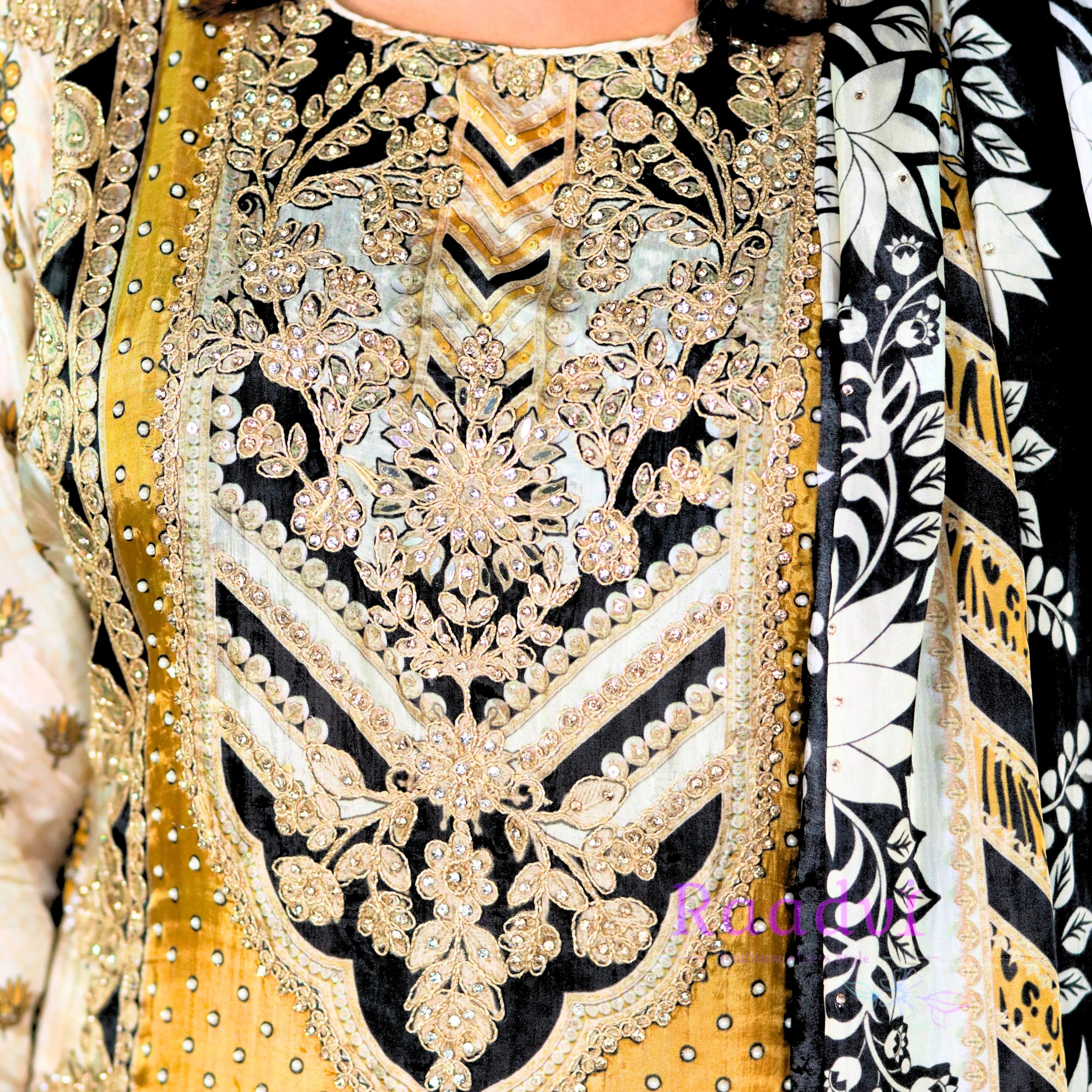 Embellished Gucci Digital Print Pure Crepe Suit RAADVI