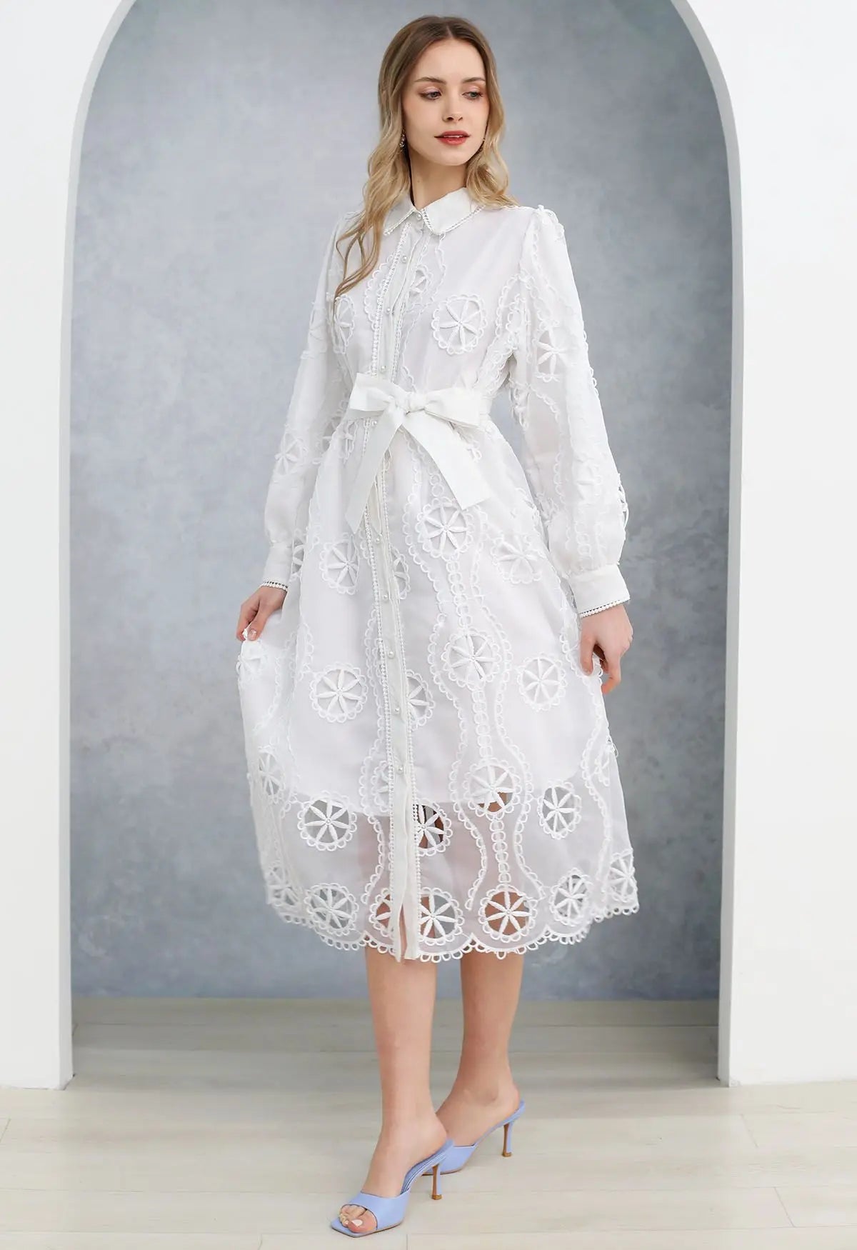White Cutwork Embroidey dress RAADVI