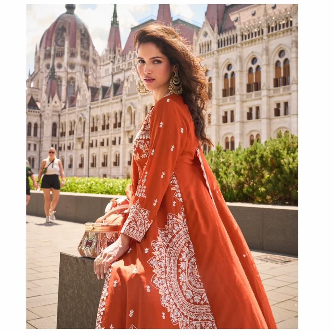 Designer Premium Silk Nayra Cut Anarkali Salwar Suit RAADVI