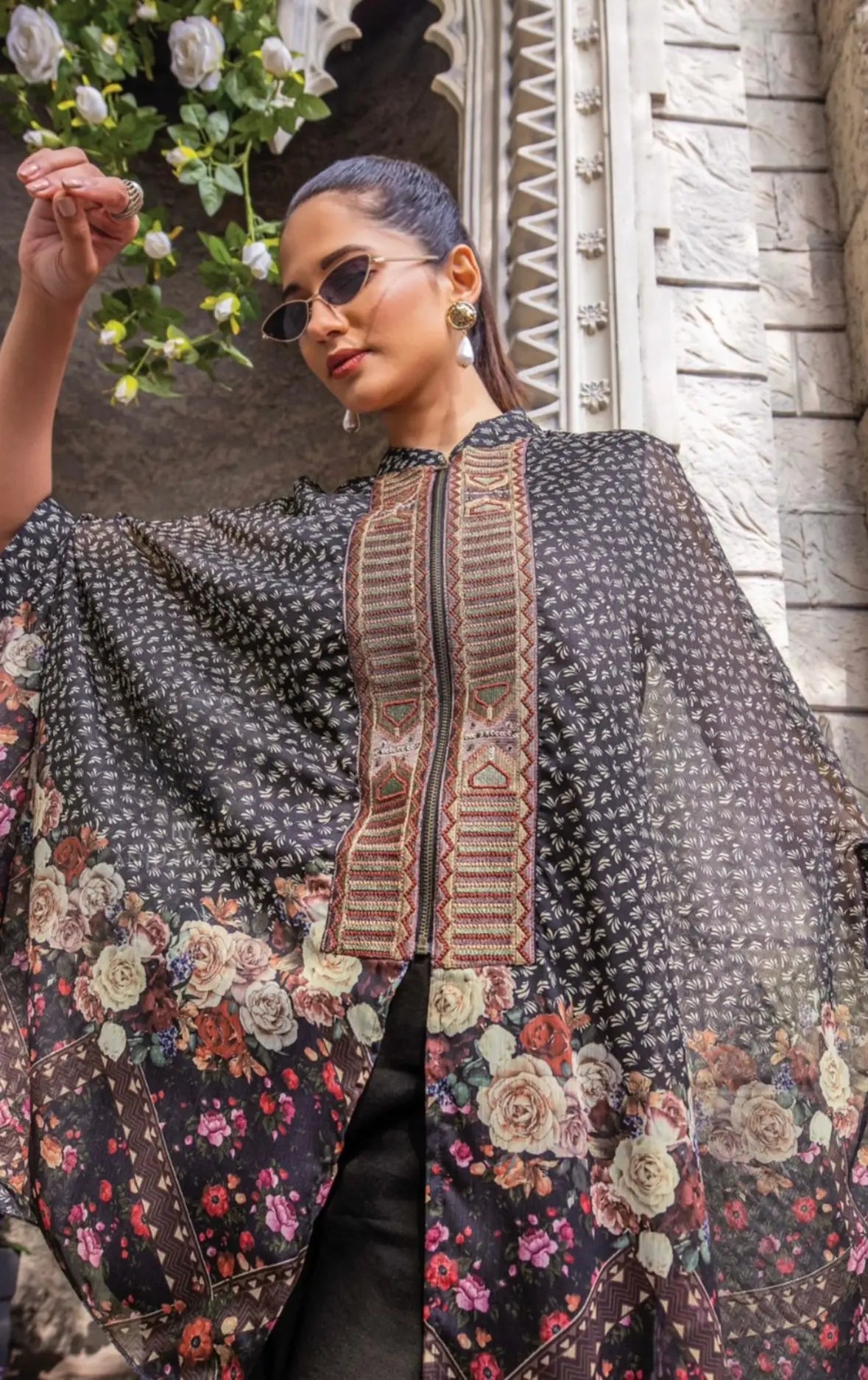Luxury Pure Georgette Cape Co-ord Set RAADVI