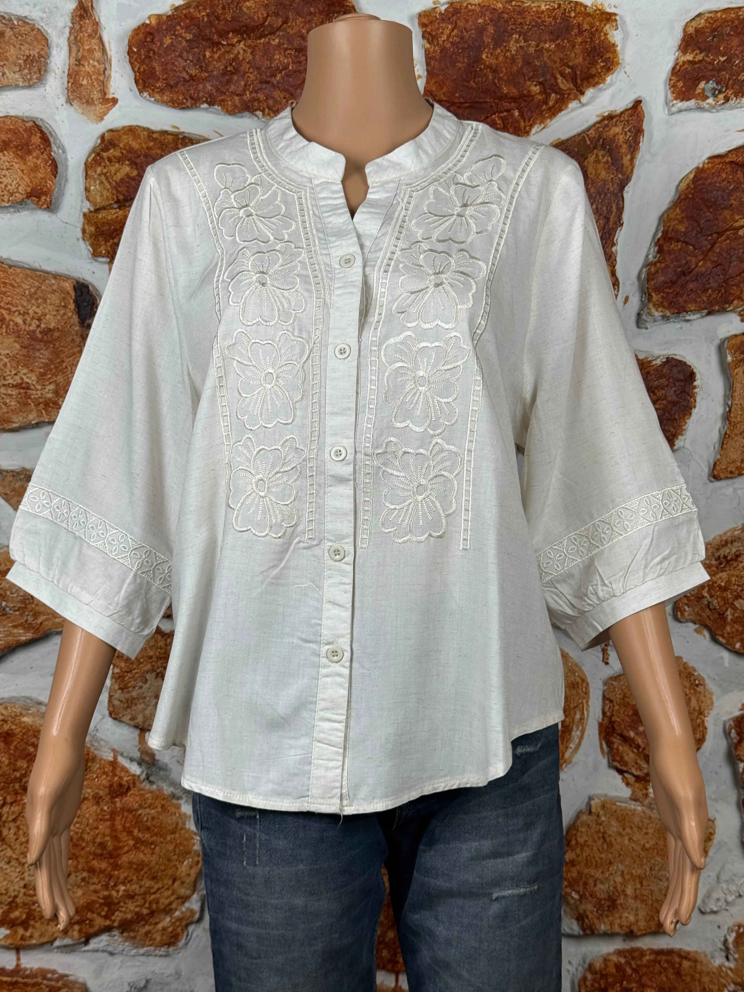 White Embroidered Cotton Top RAADVI