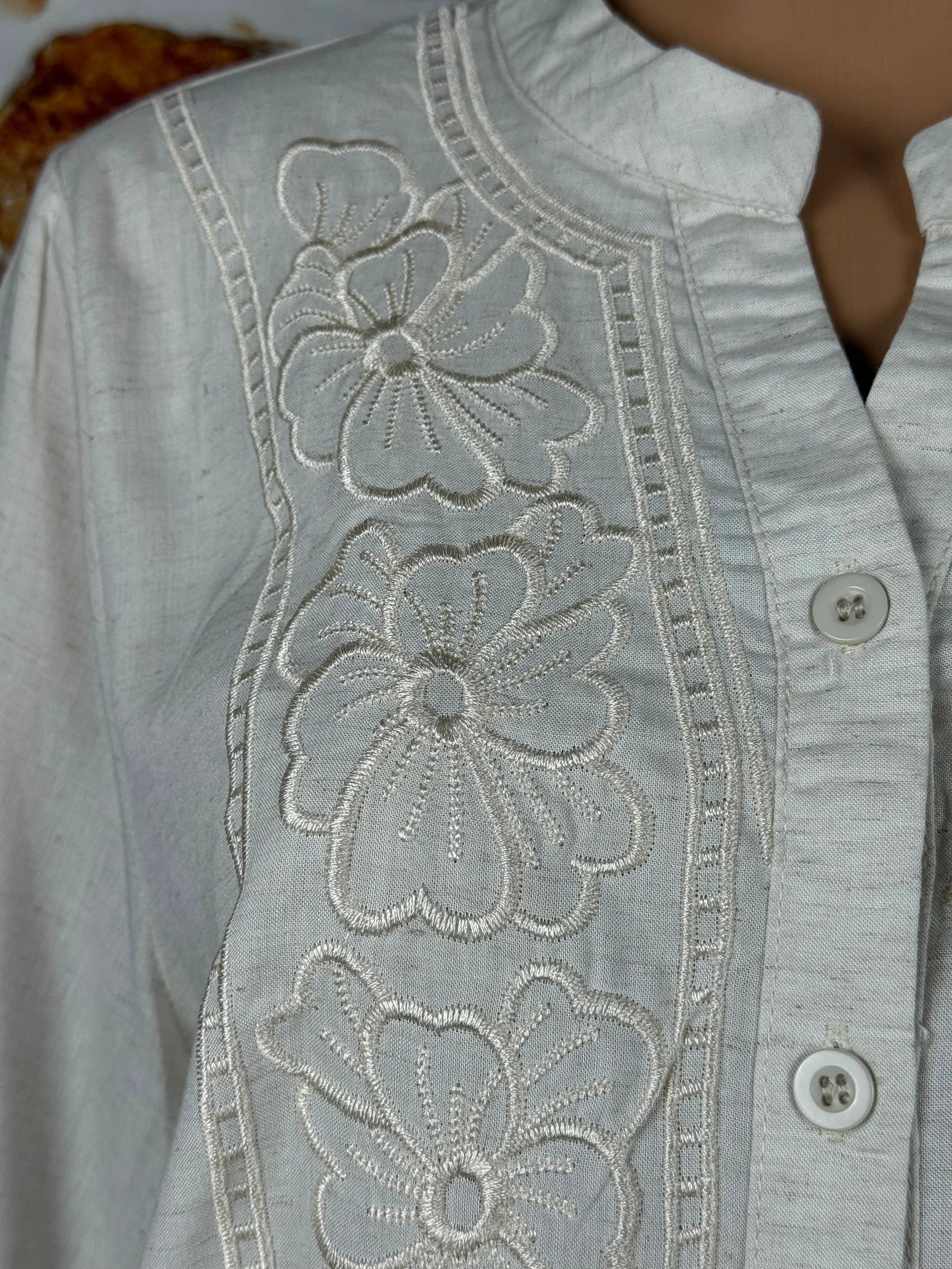 White Embroidered Cotton Top RAADVI