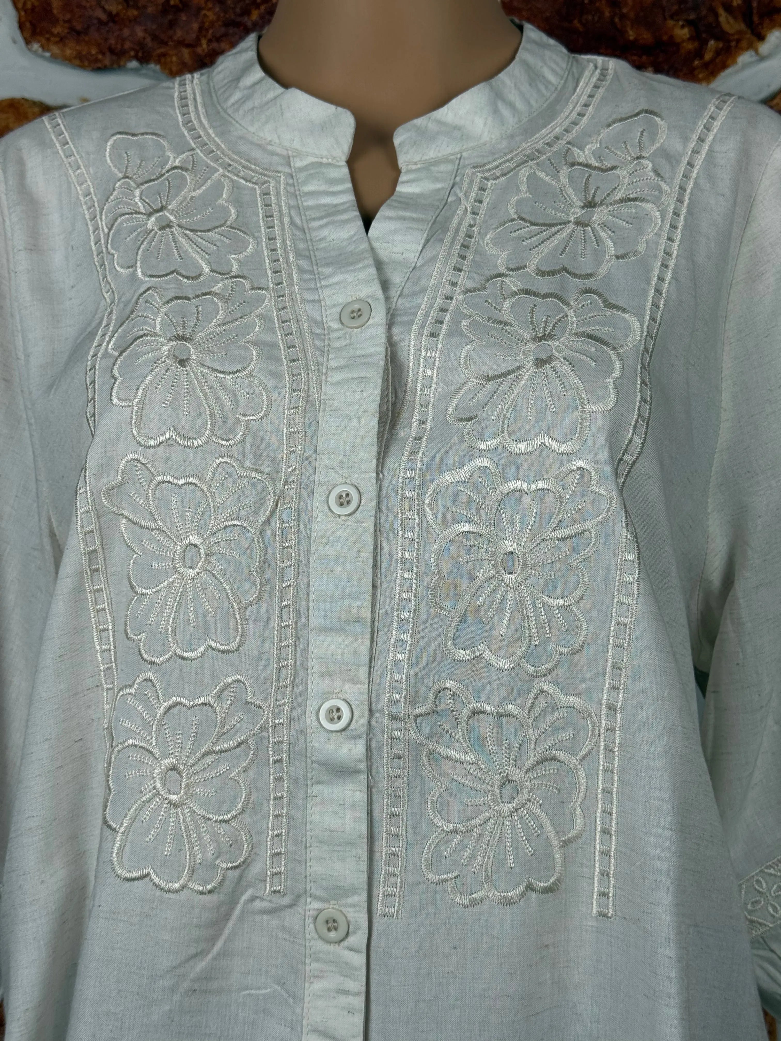 White Embroidered Cotton Top RAADVI