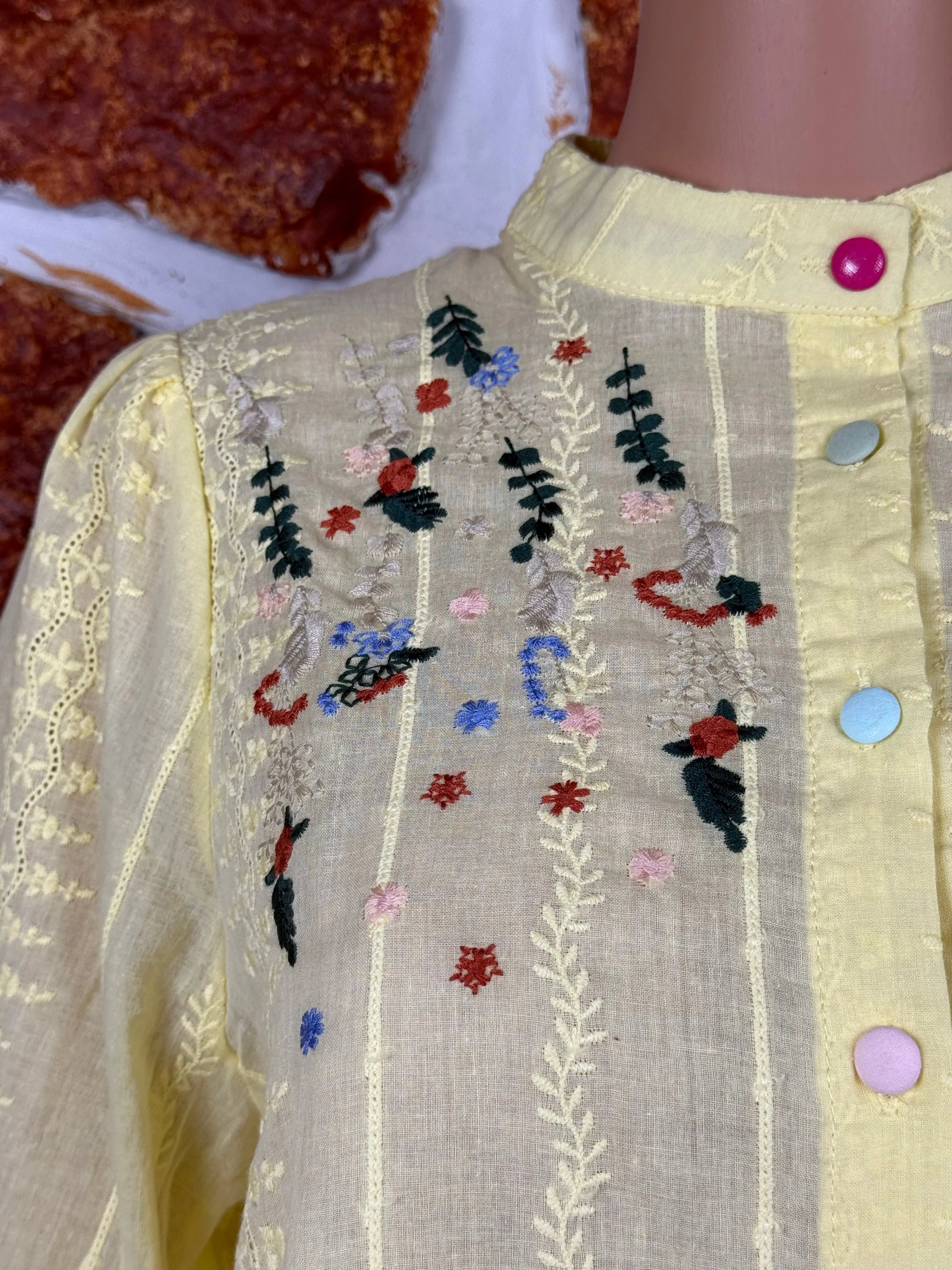 Pastel Yellow Embroidered Shirt RAADVI
