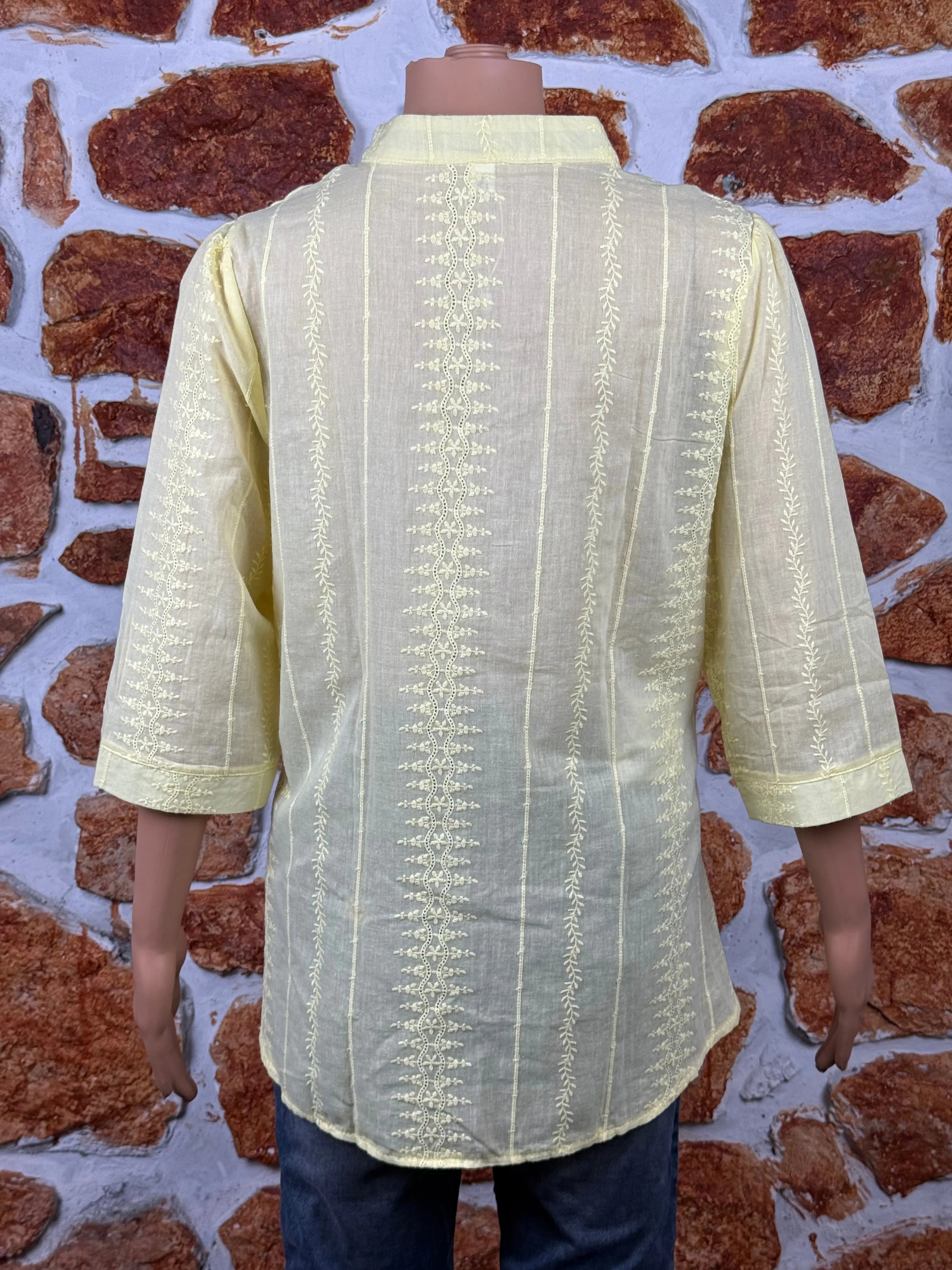 Pastel Yellow Embroidered Shirt RAADVI
