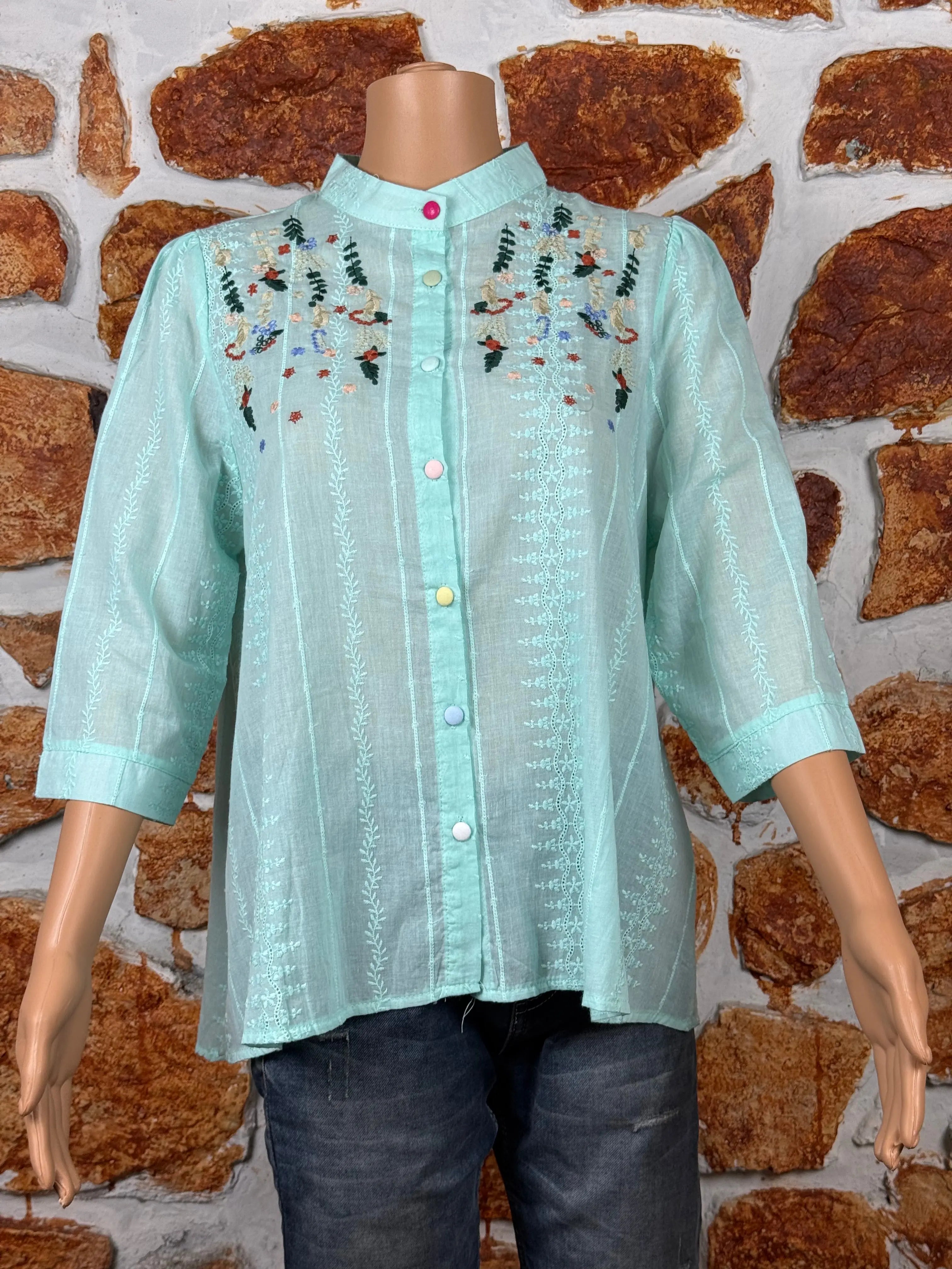 Pastel Blue Embroidered Shirt RAADVI