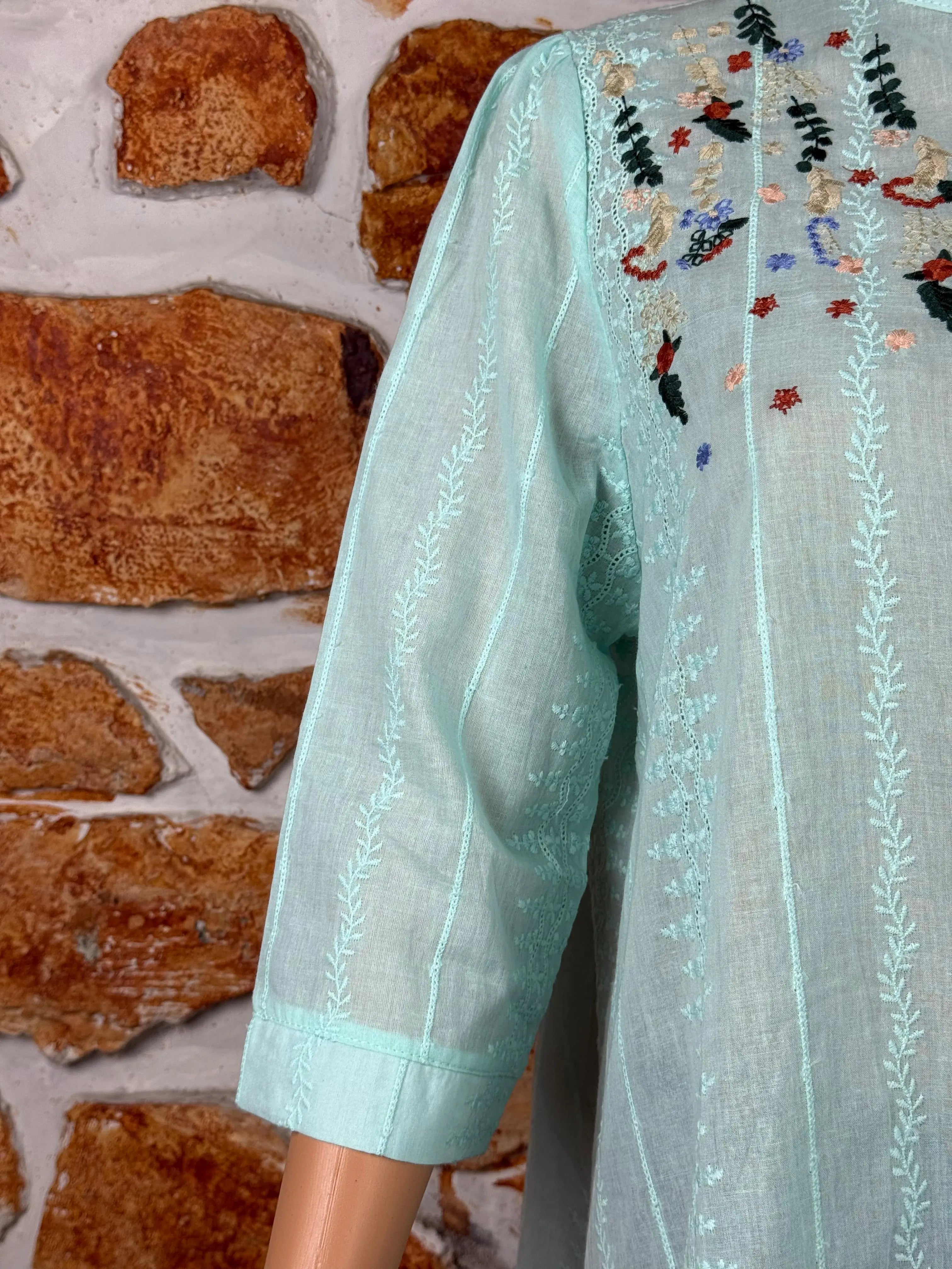Pastel Blue Embroidered Shirt RAADVI
