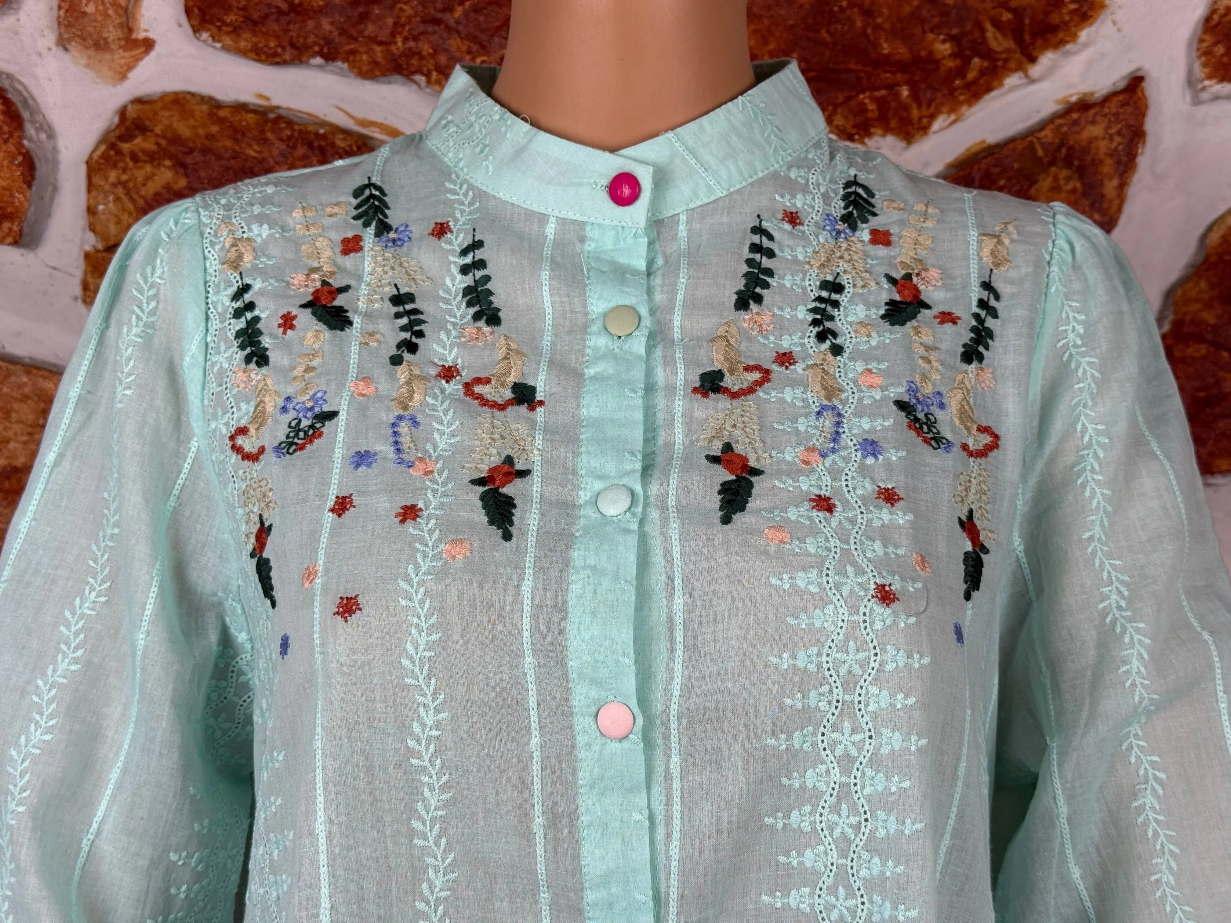 Pastel Blue Embroidered Shirt RAADVI