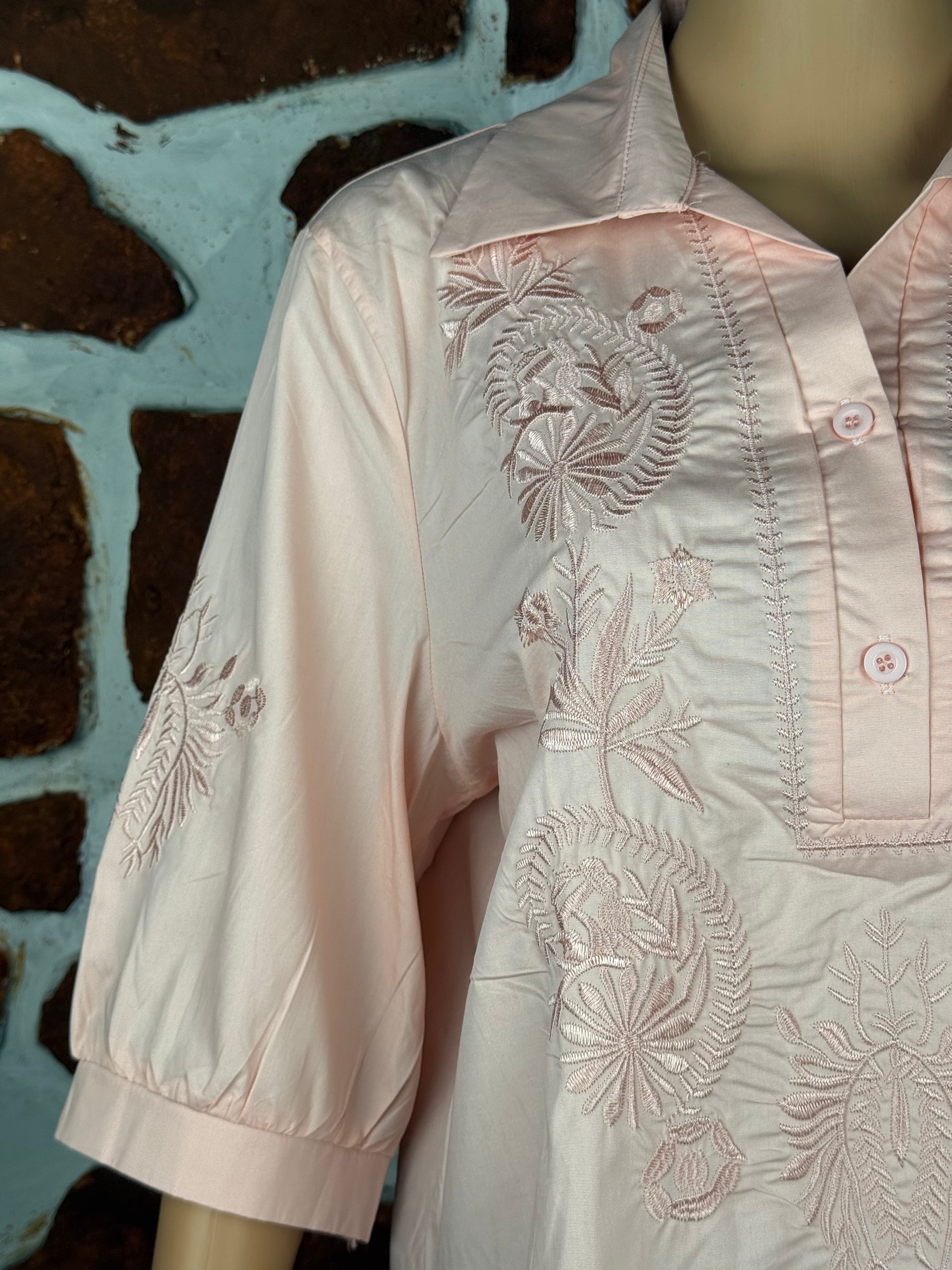 Elegant Pastel Peach Boho tunic Top RAADVI