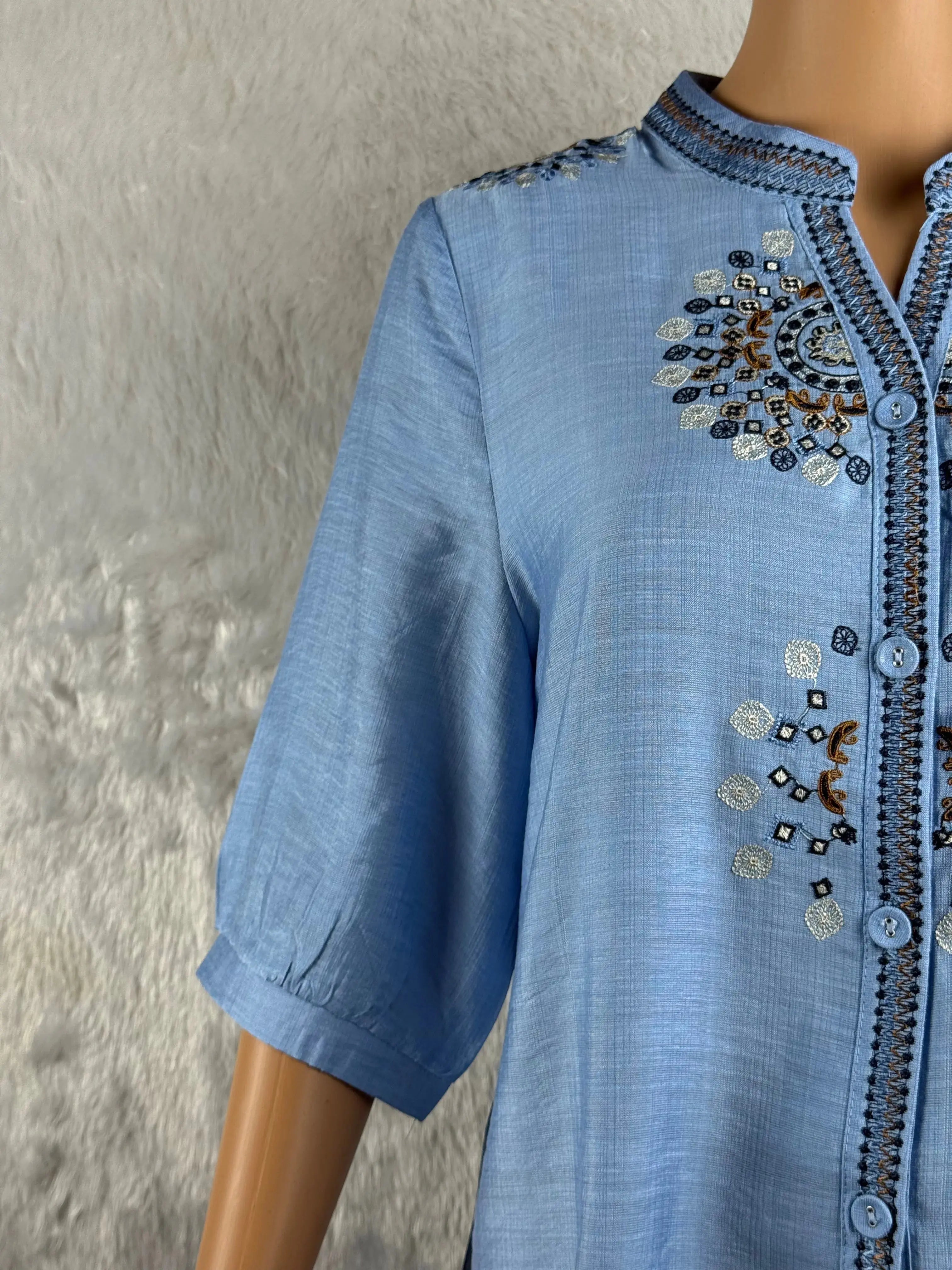 Sky Blue Embroidered  Top RAADVI