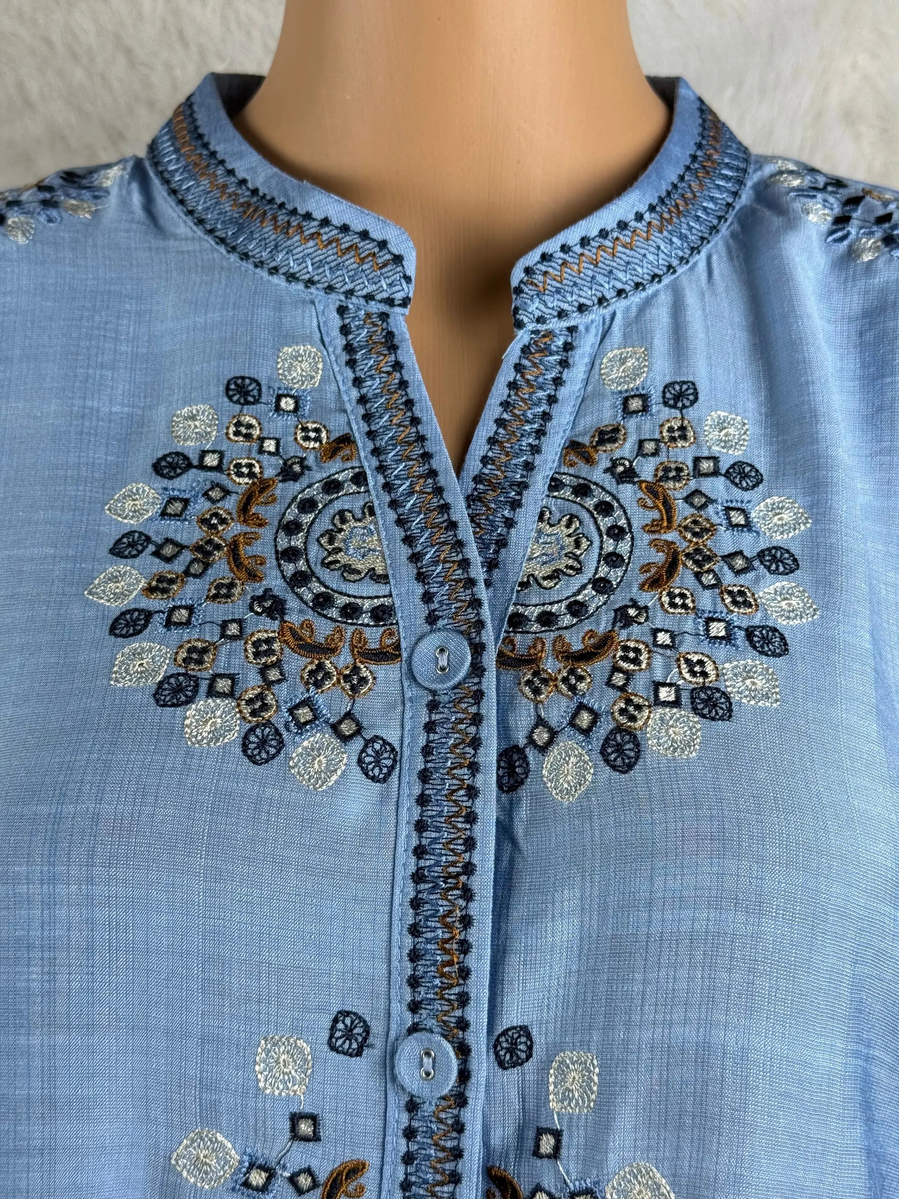 Sky Blue Embroidered  Top RAADVI