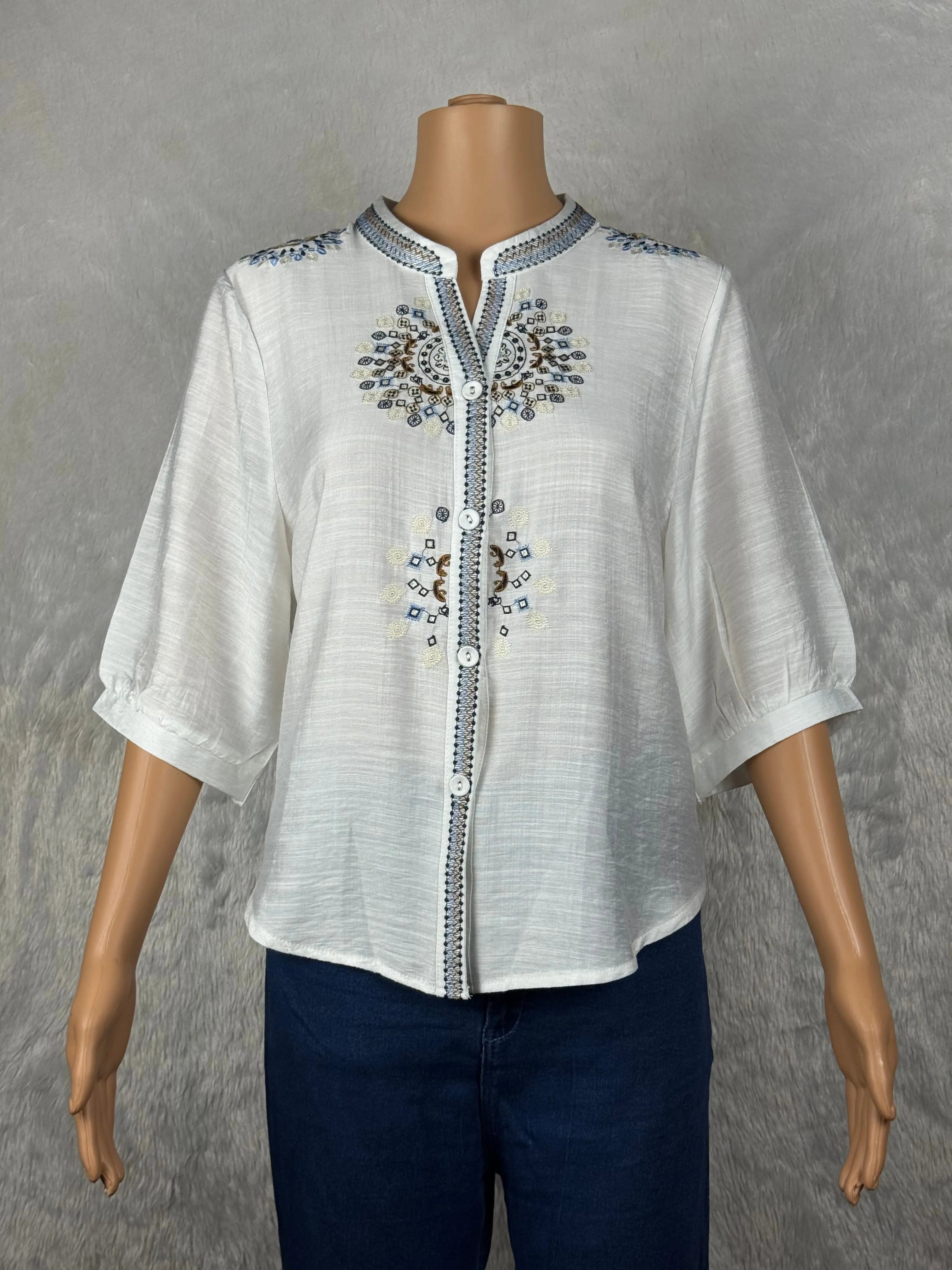 White Embroidered Top RAADVI