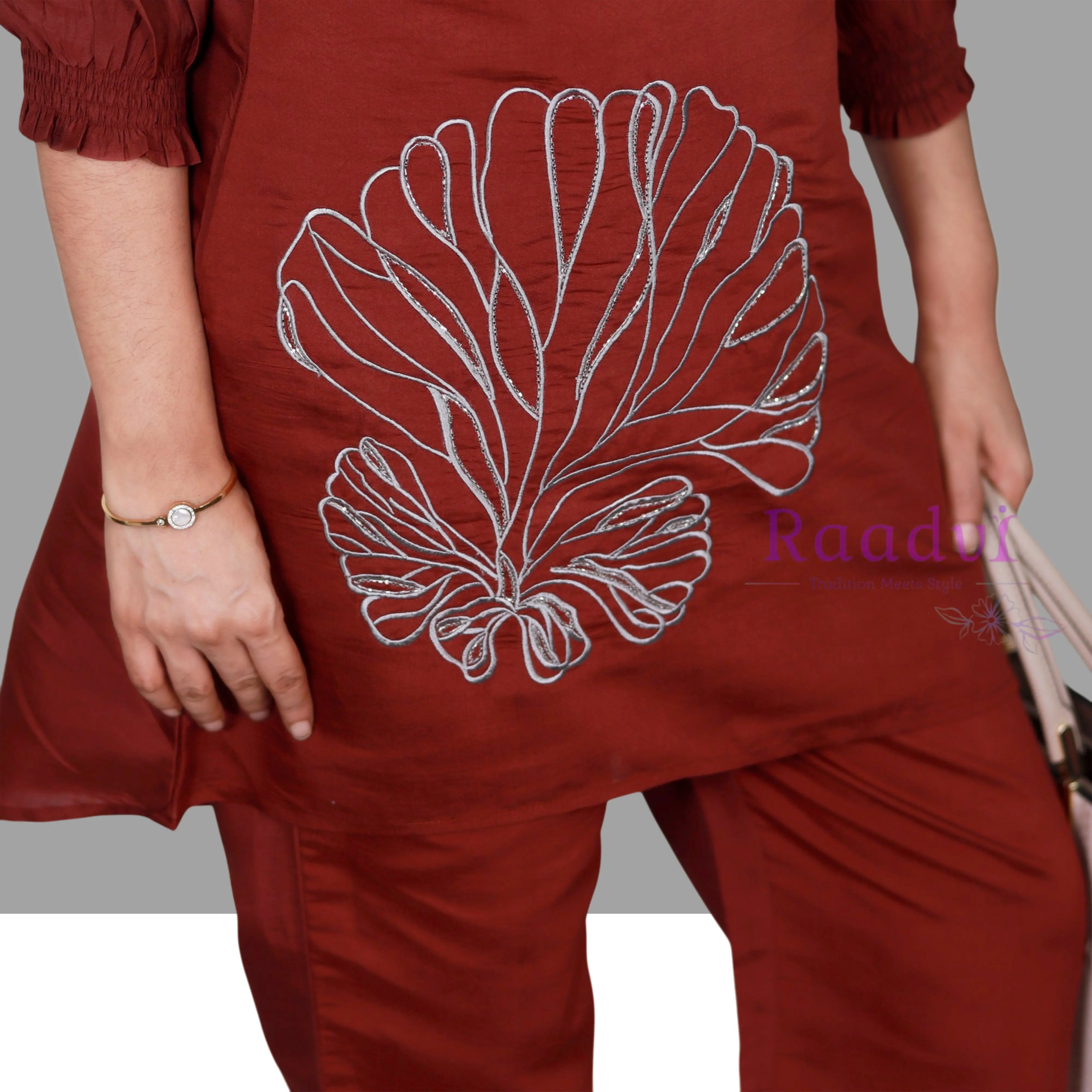 Brick Red Cotton Co-ord Set RAADVI