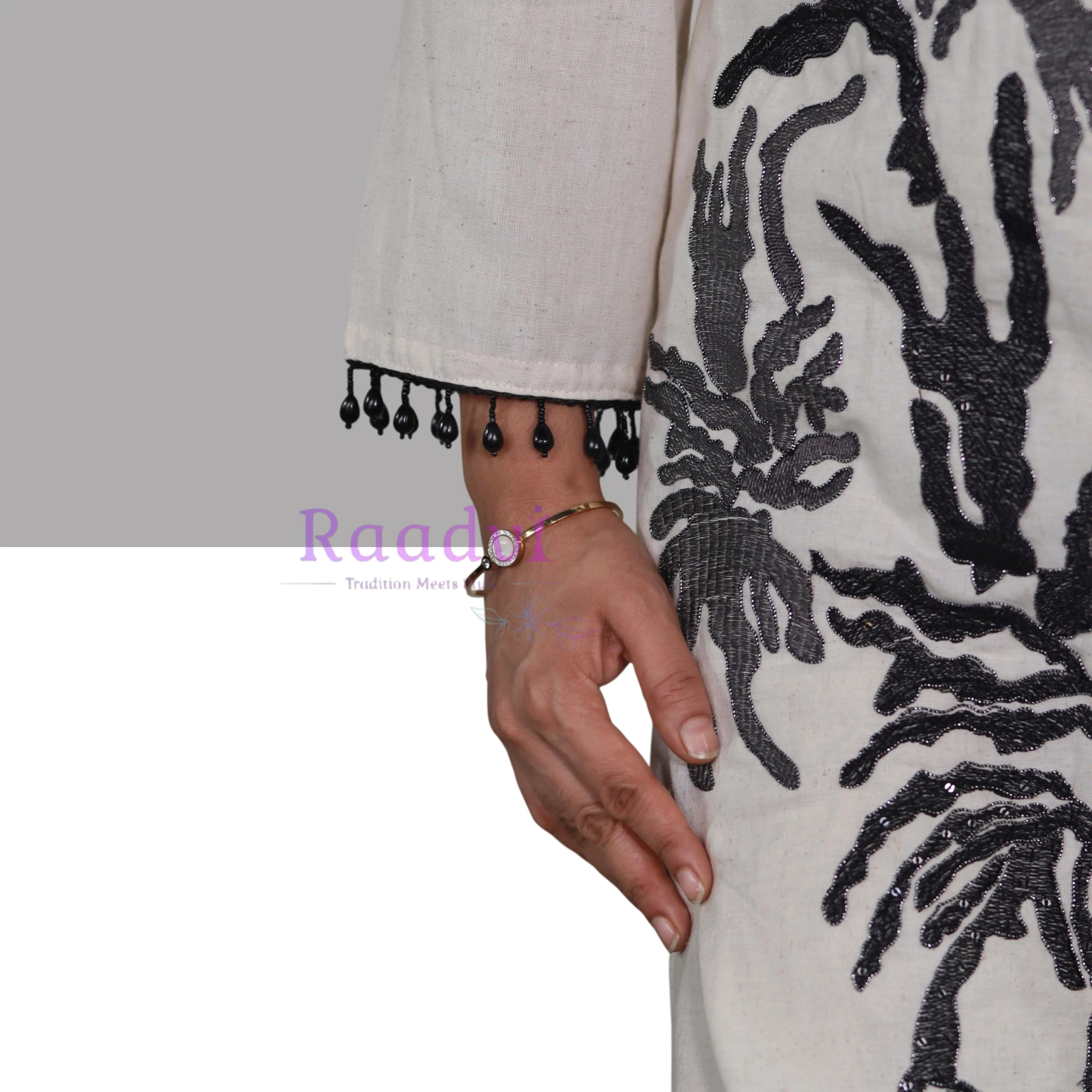 White Khadi Cotton Kurta Set RAADVI
