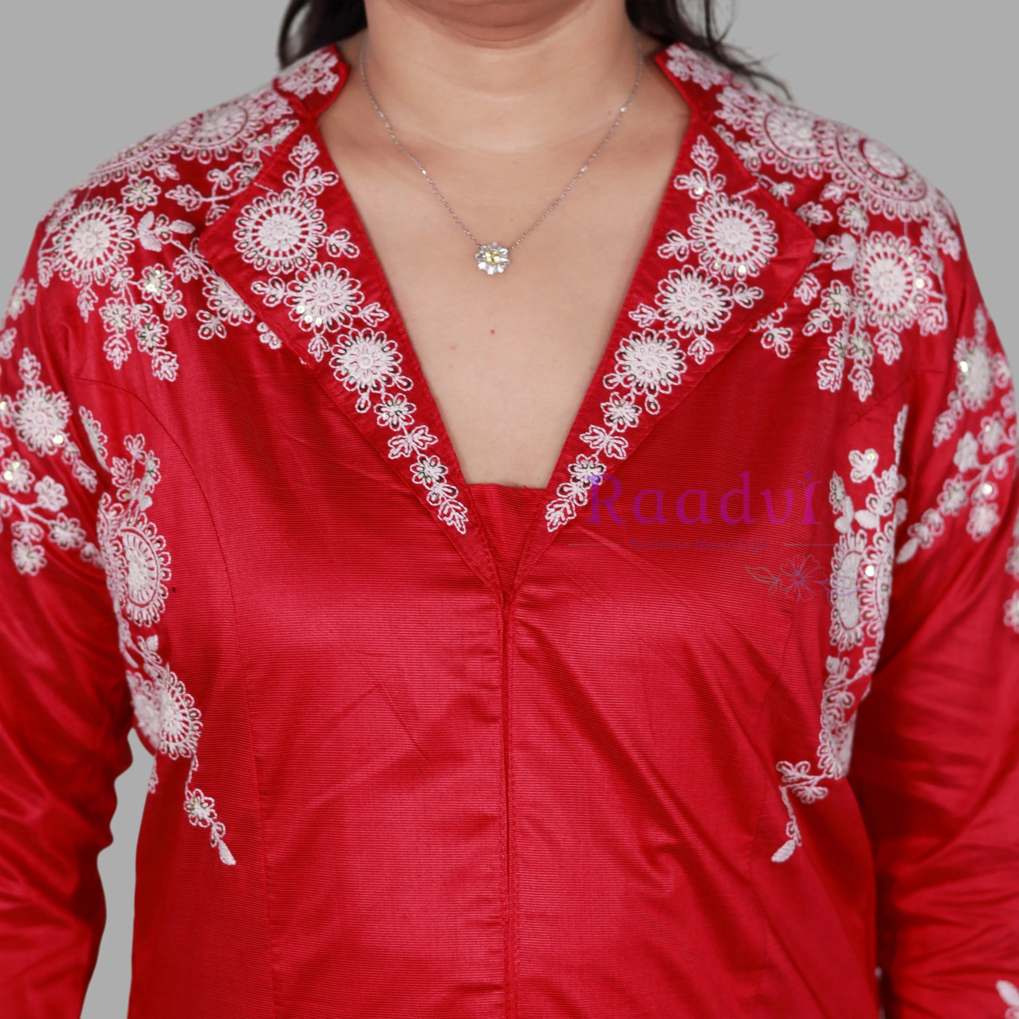 Embroidered Pink  Cotton Silk Coord Set RAADVI