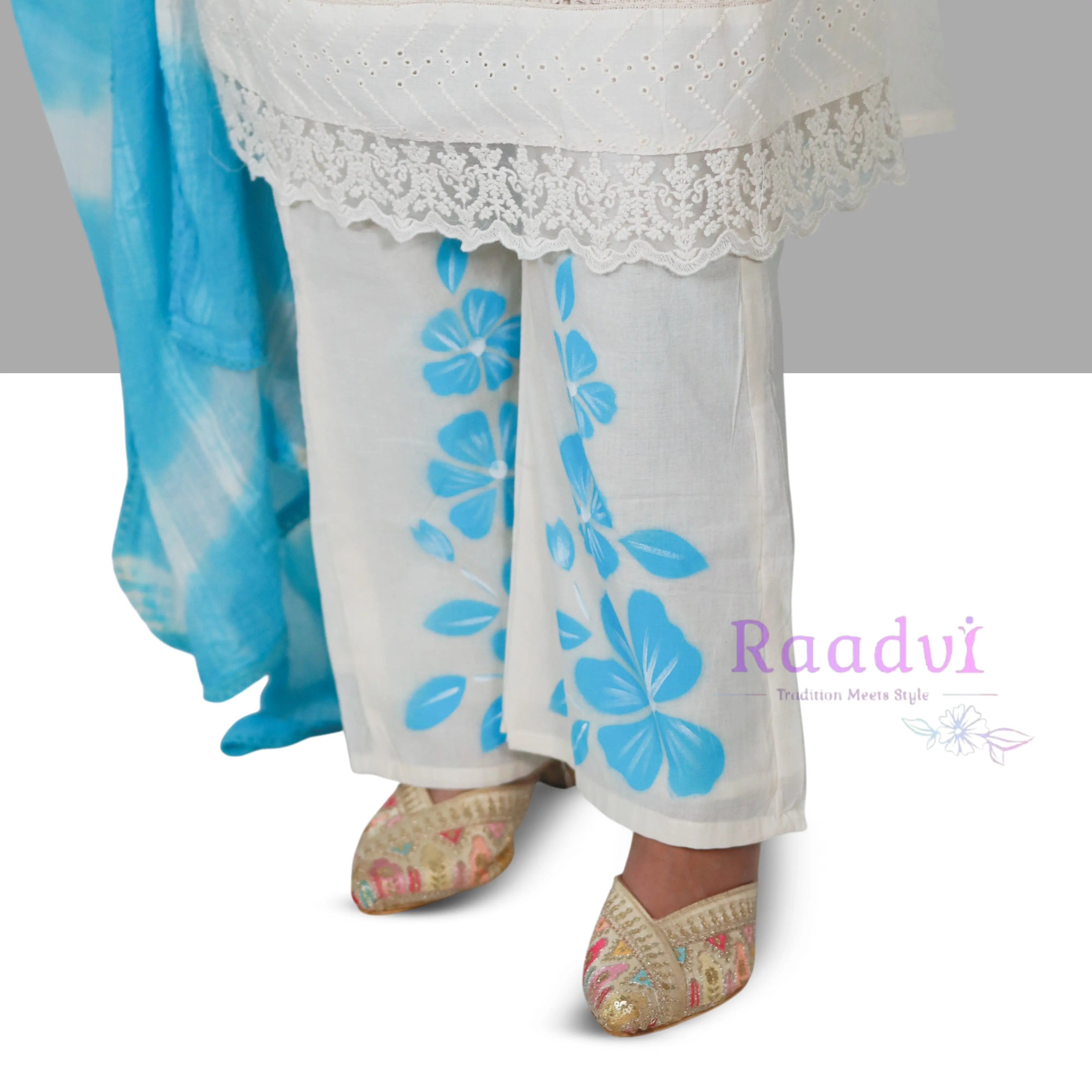 Floral Laced Pure Mul Cotton Suit RAADVI