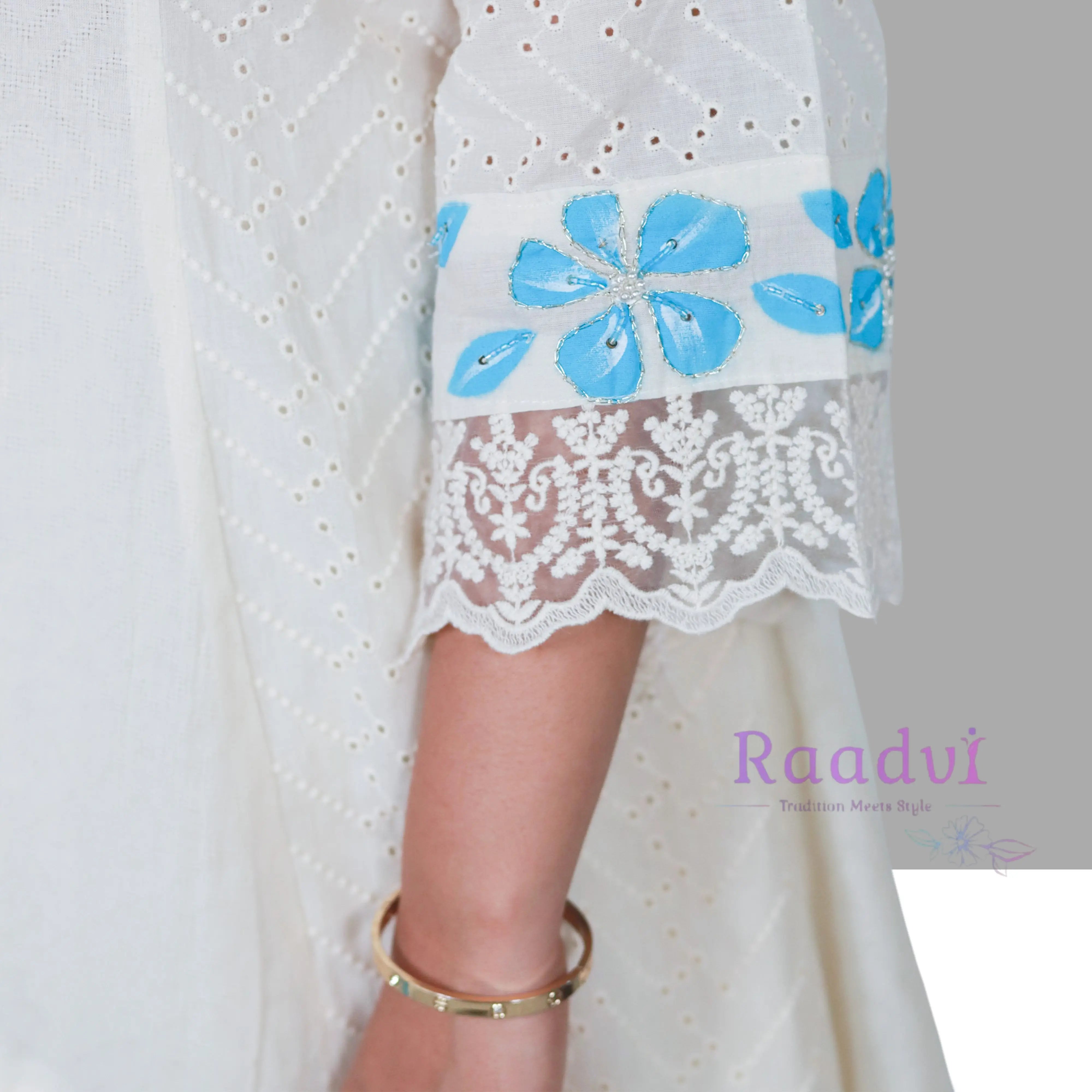 Floral Laced Pure Mul Cotton Suit RAADVI