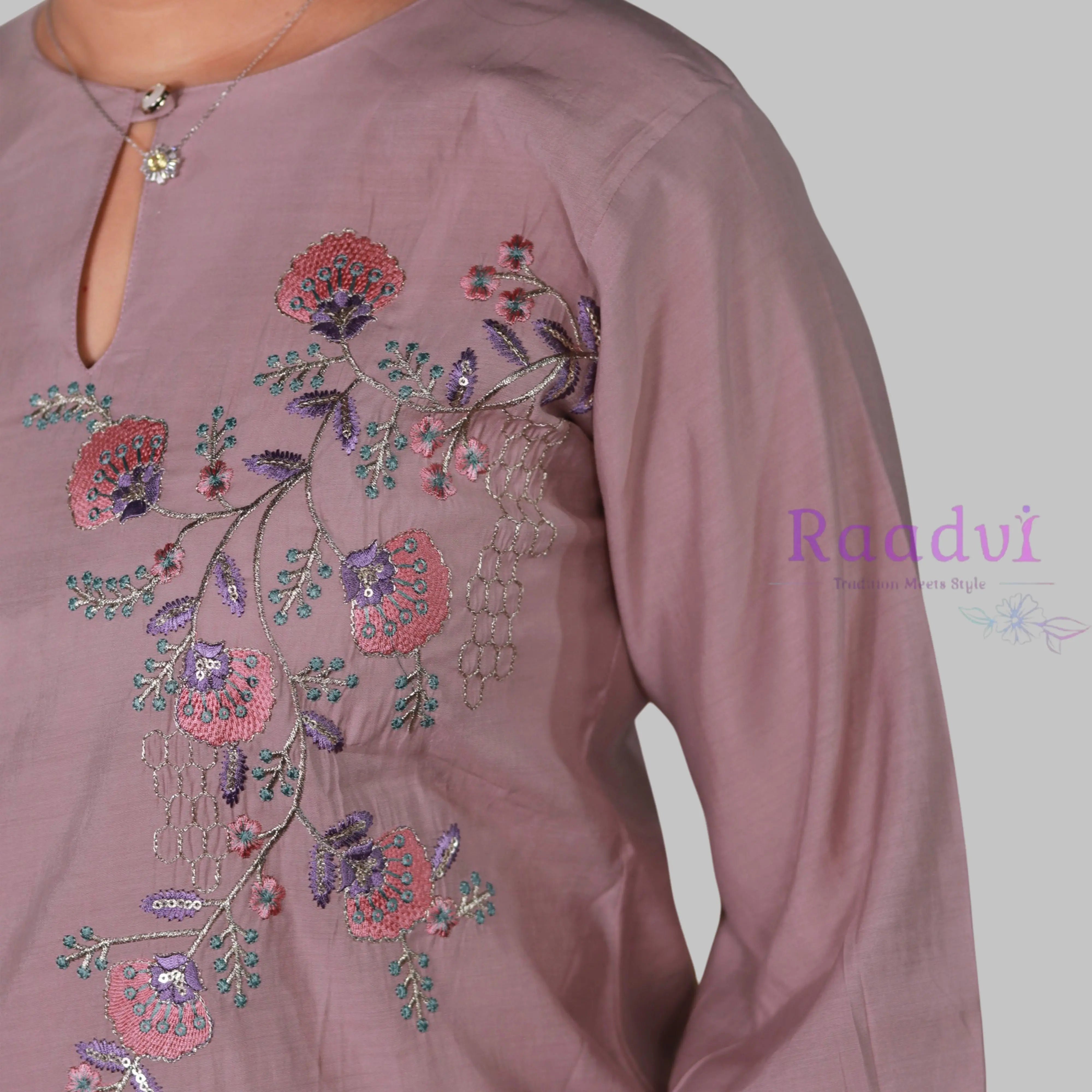 Beige Rayon Silk Co-ord Set RAADVI