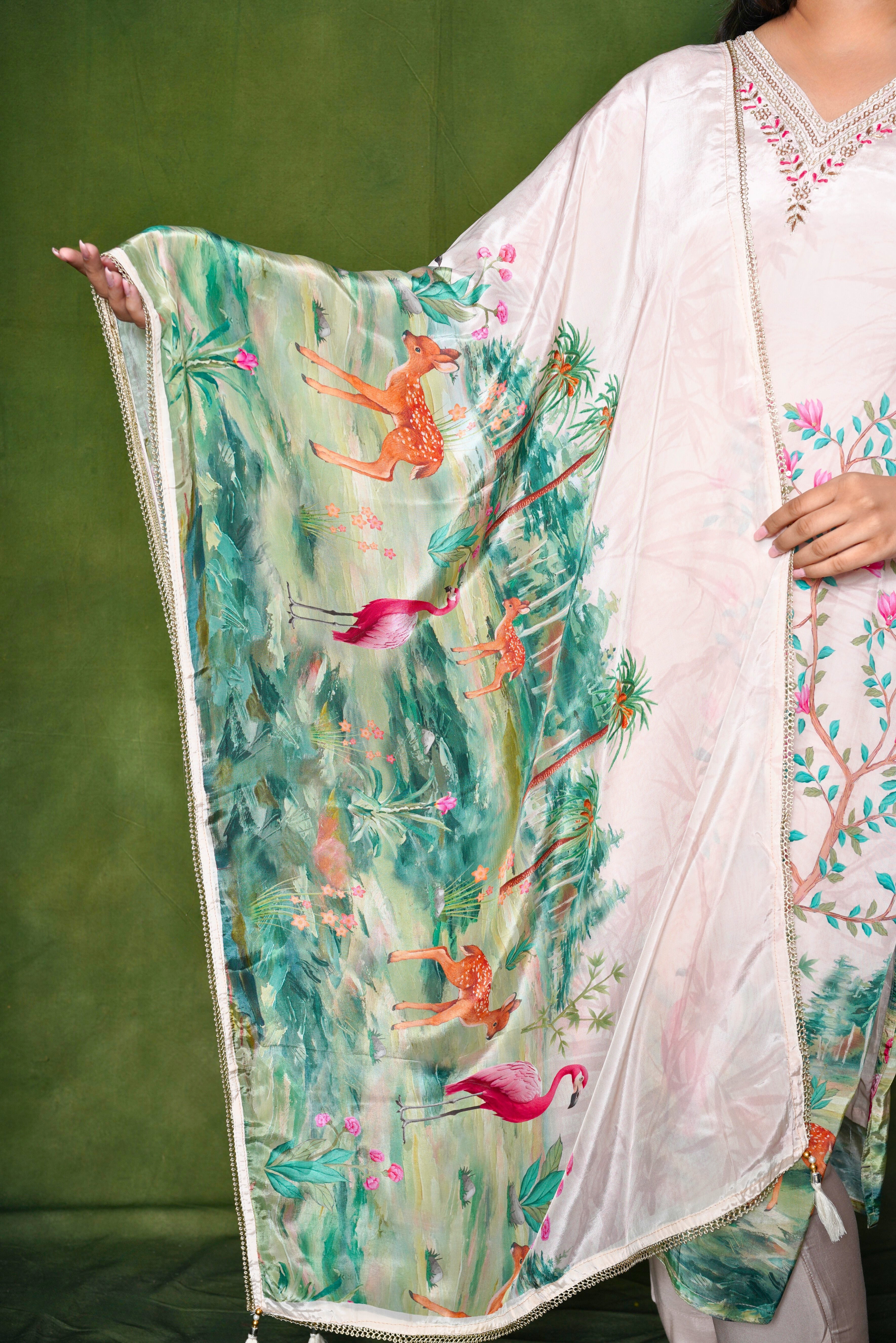 Vantara Pure Crepe Ivory Suit RAADVI
