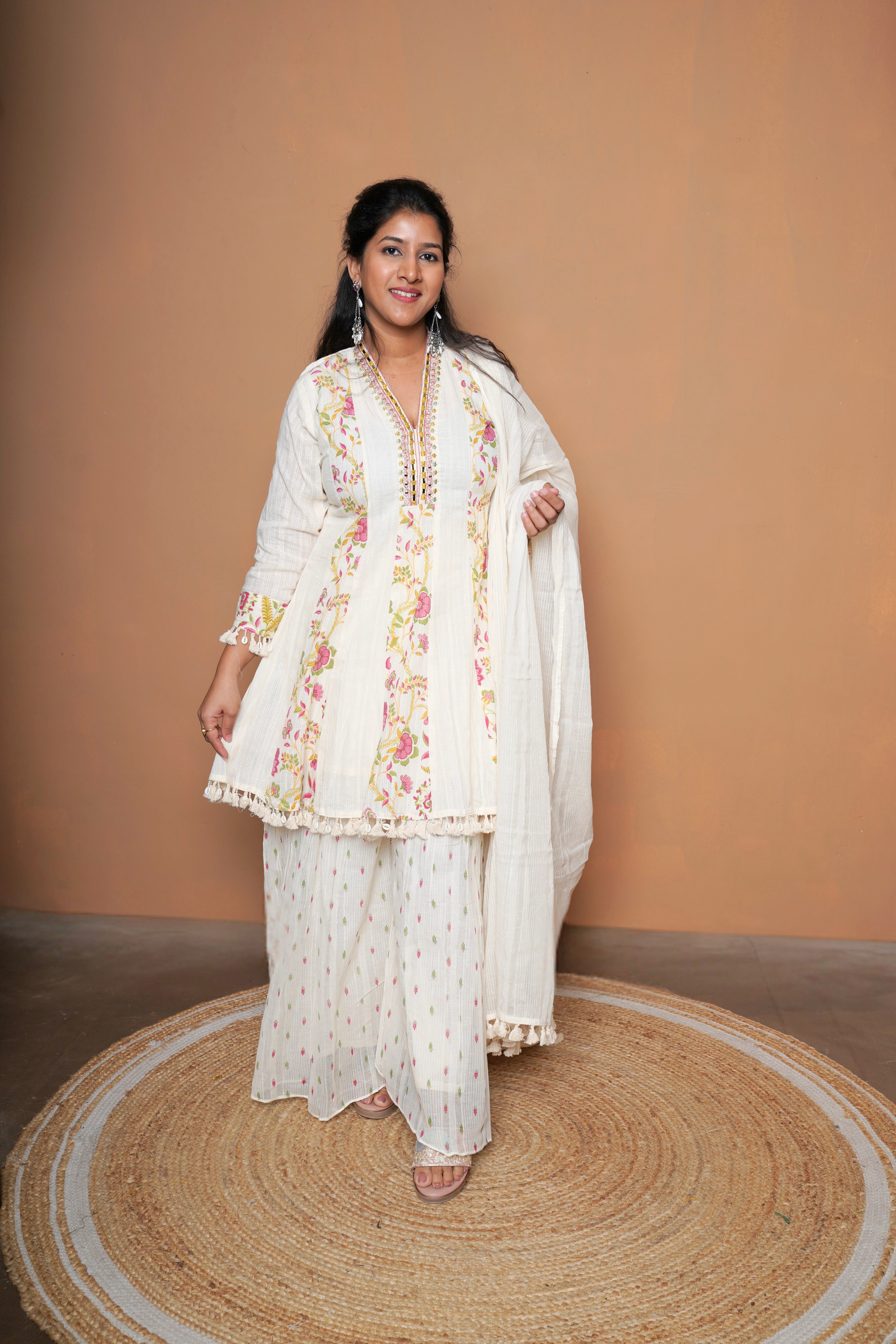 White Blossom Palazzo Set RAADVI