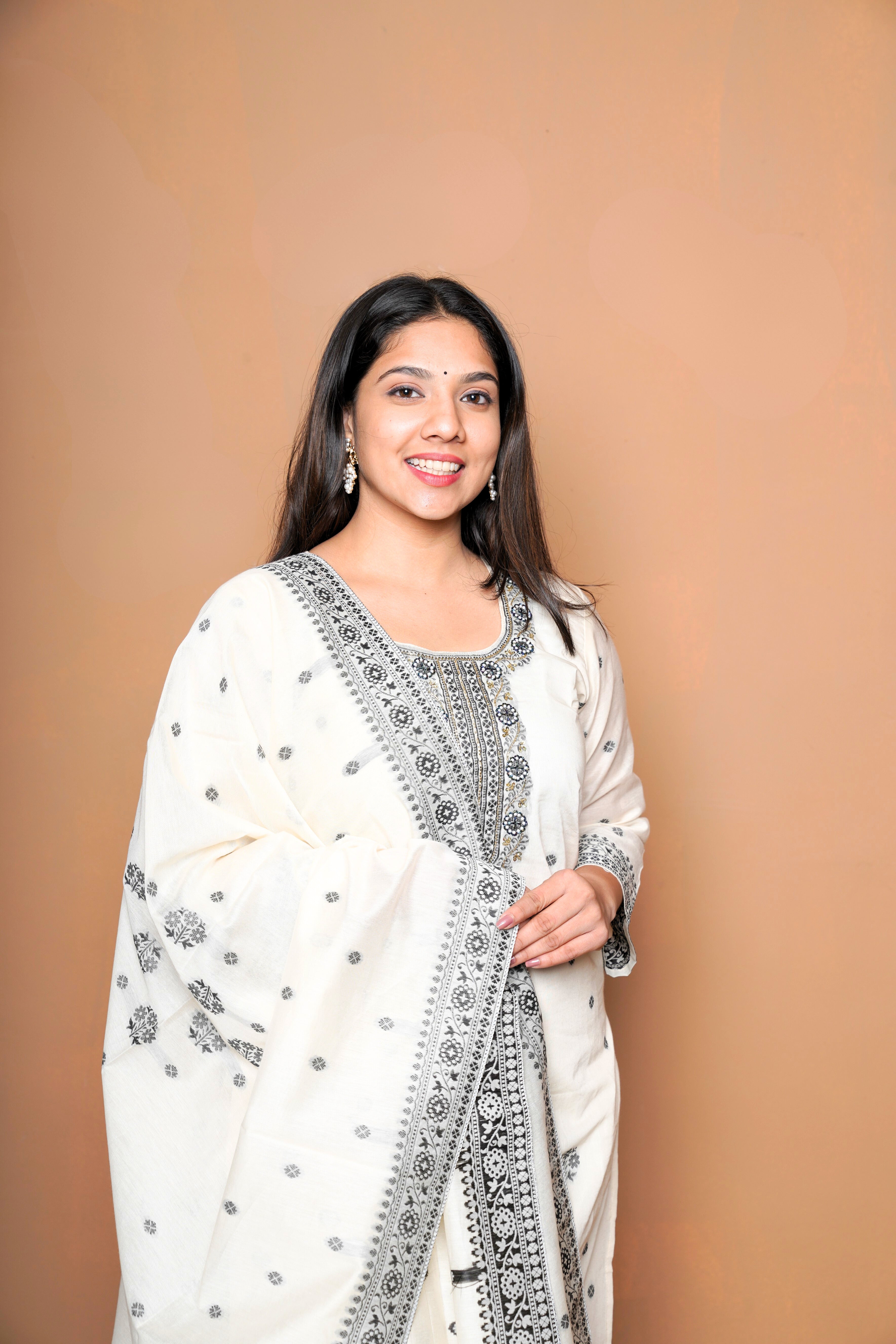 White Pure Mul Chanderi Suit Set RAADVI