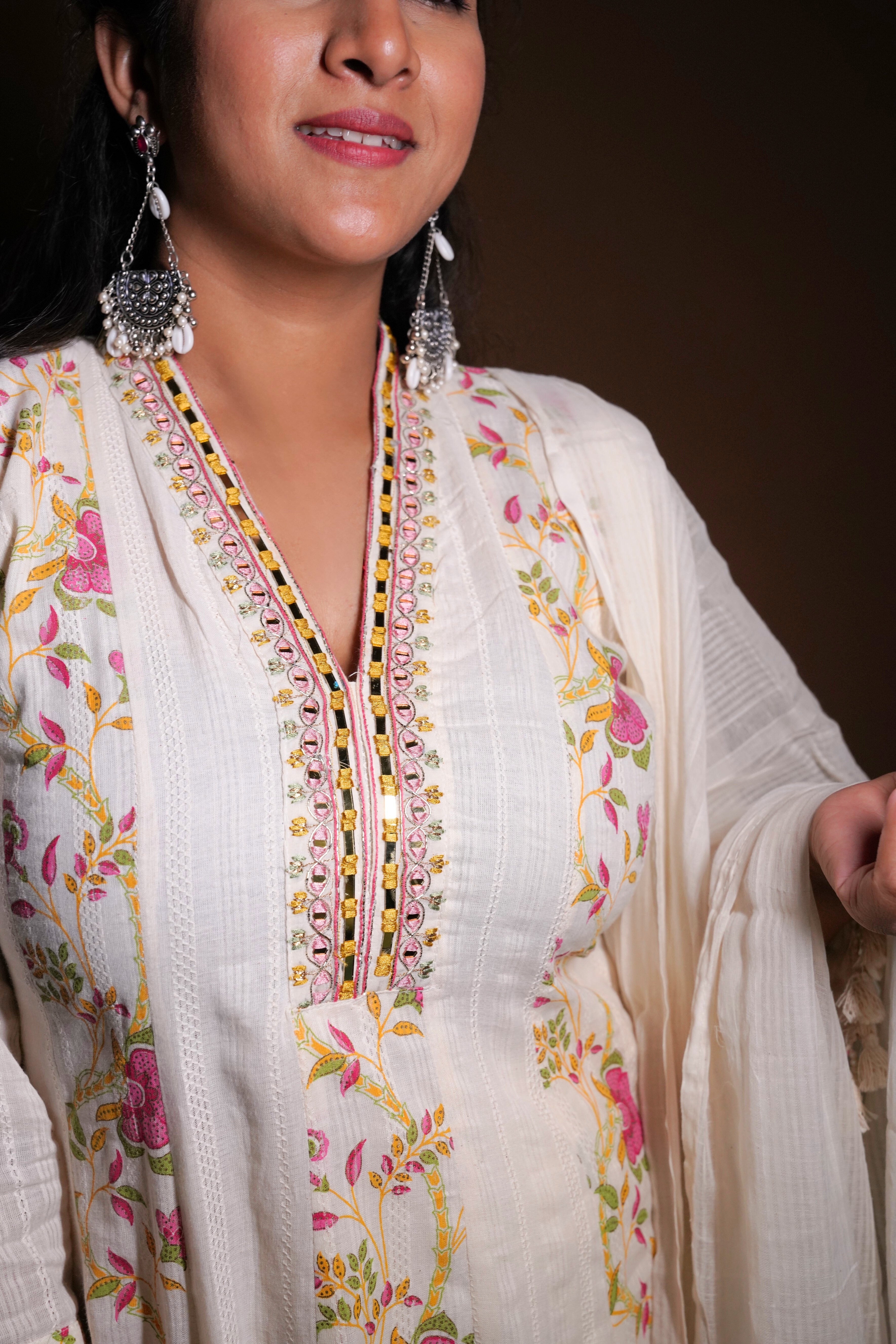 White Blossom Palazzo Set RAADVI