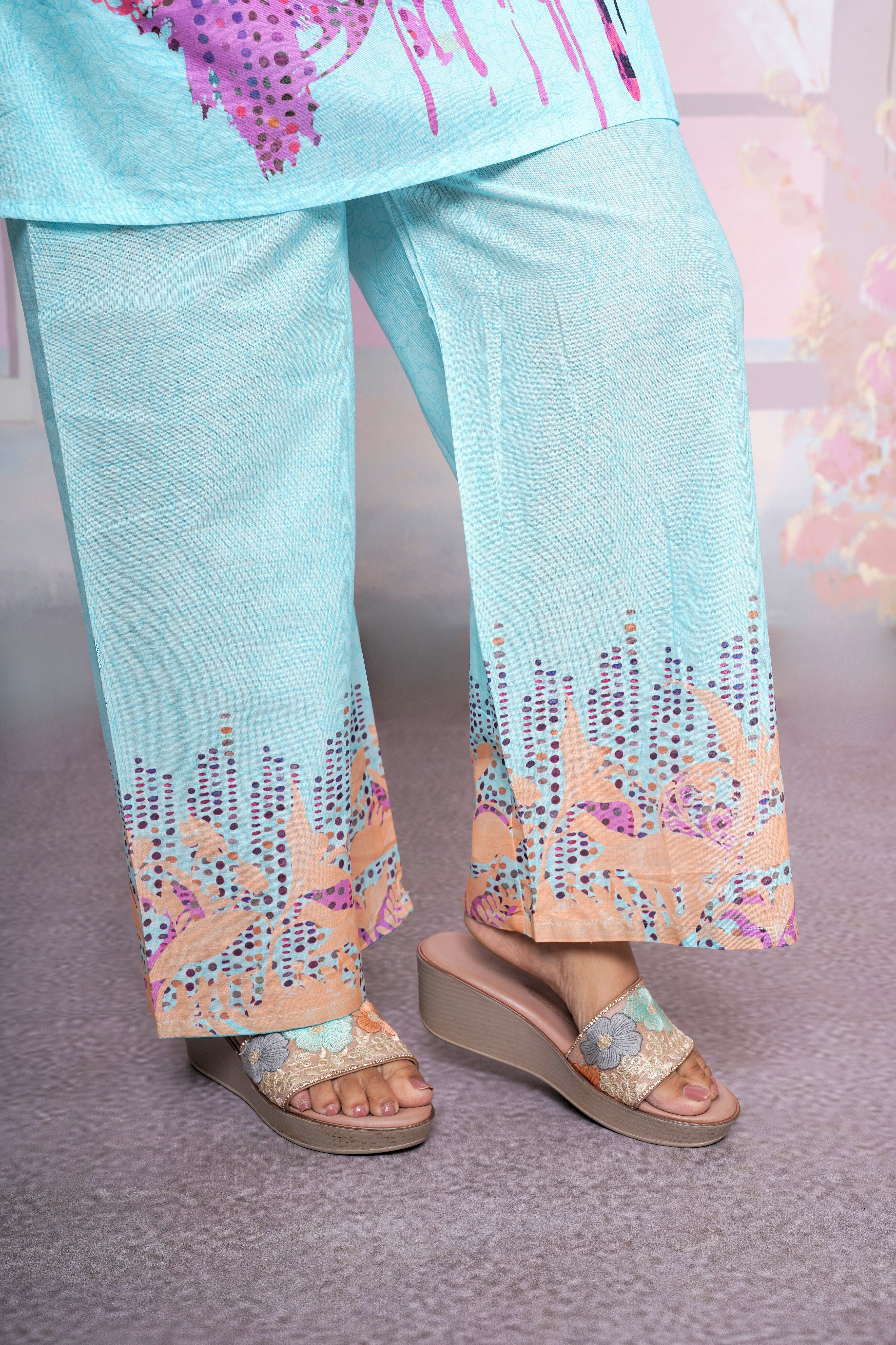 Blue Mul Cotton Co-ord Set RAADVI
